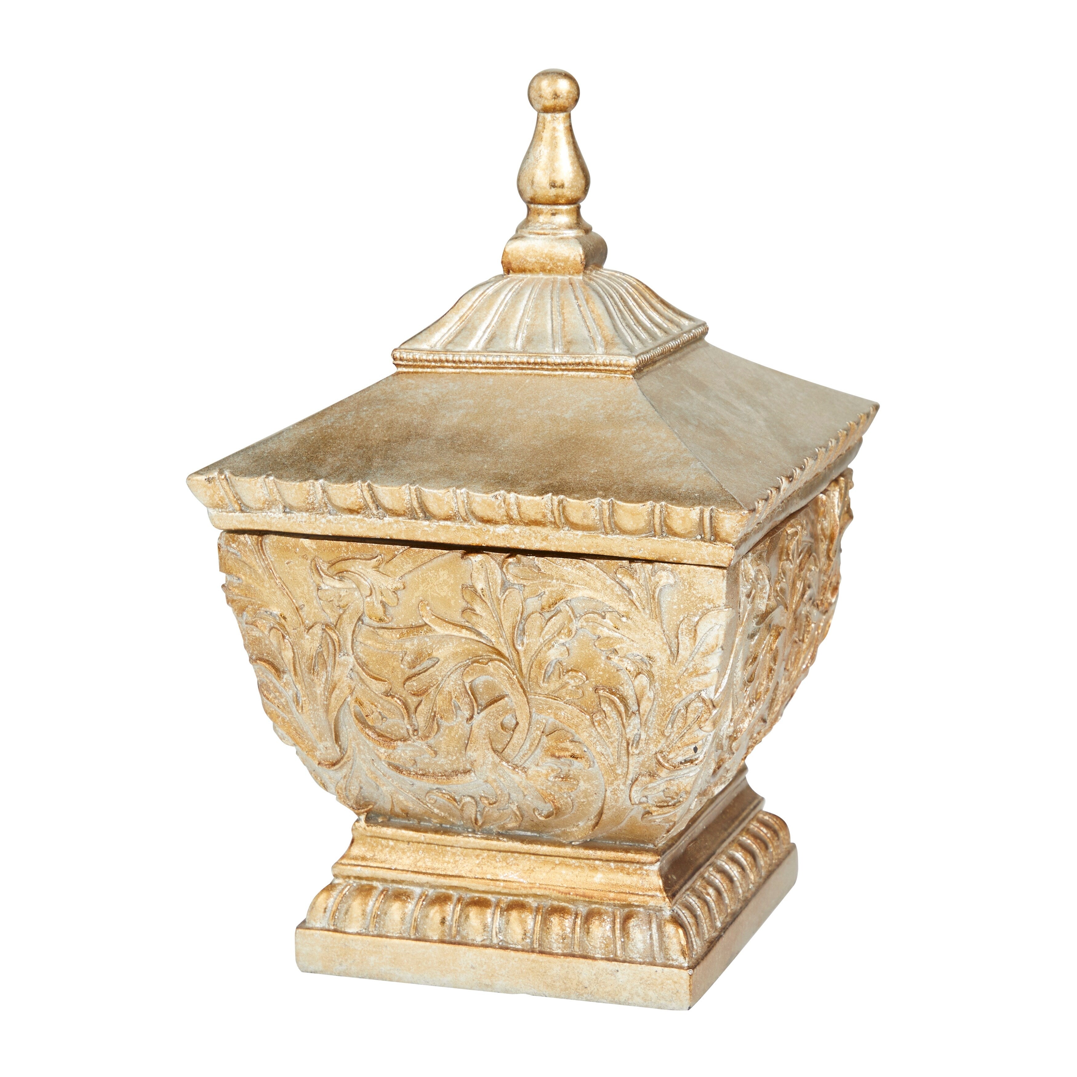 Gold Polystone Traditional Decorative Jar 12 x 8 x 8