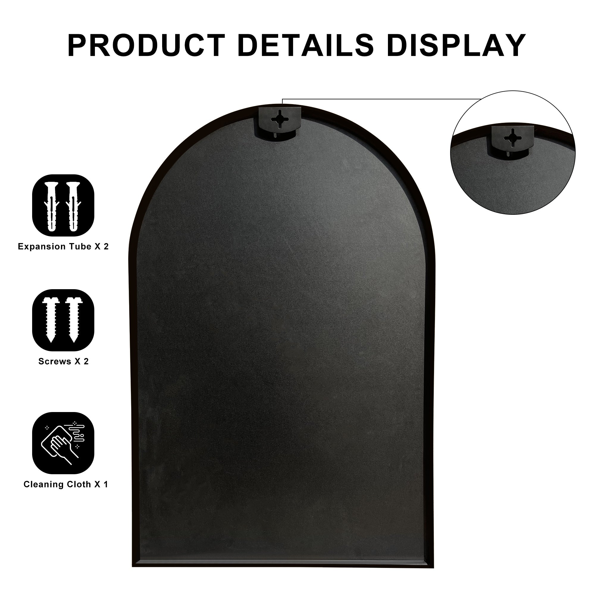 Modern Arch Bathroom Wall Mounted Vanity Mirror - 24x36