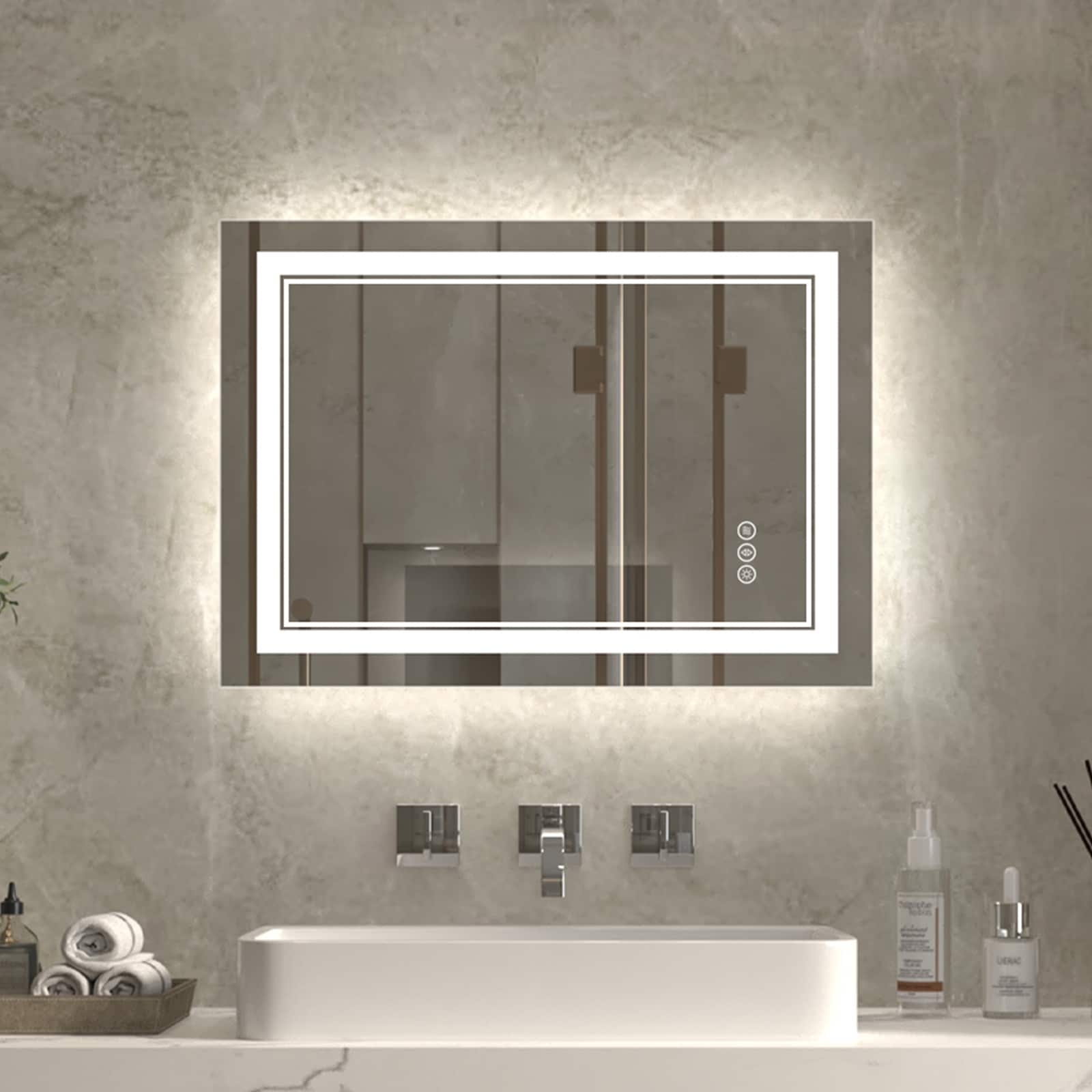 ExBrite Anti-Fog LED Bathroom Mirror with Endless Dimming