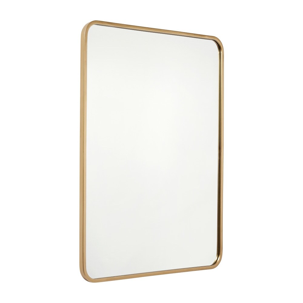 Wall Mount Shatterproof Rectangular Accent Wall Mirror with Metal Frame