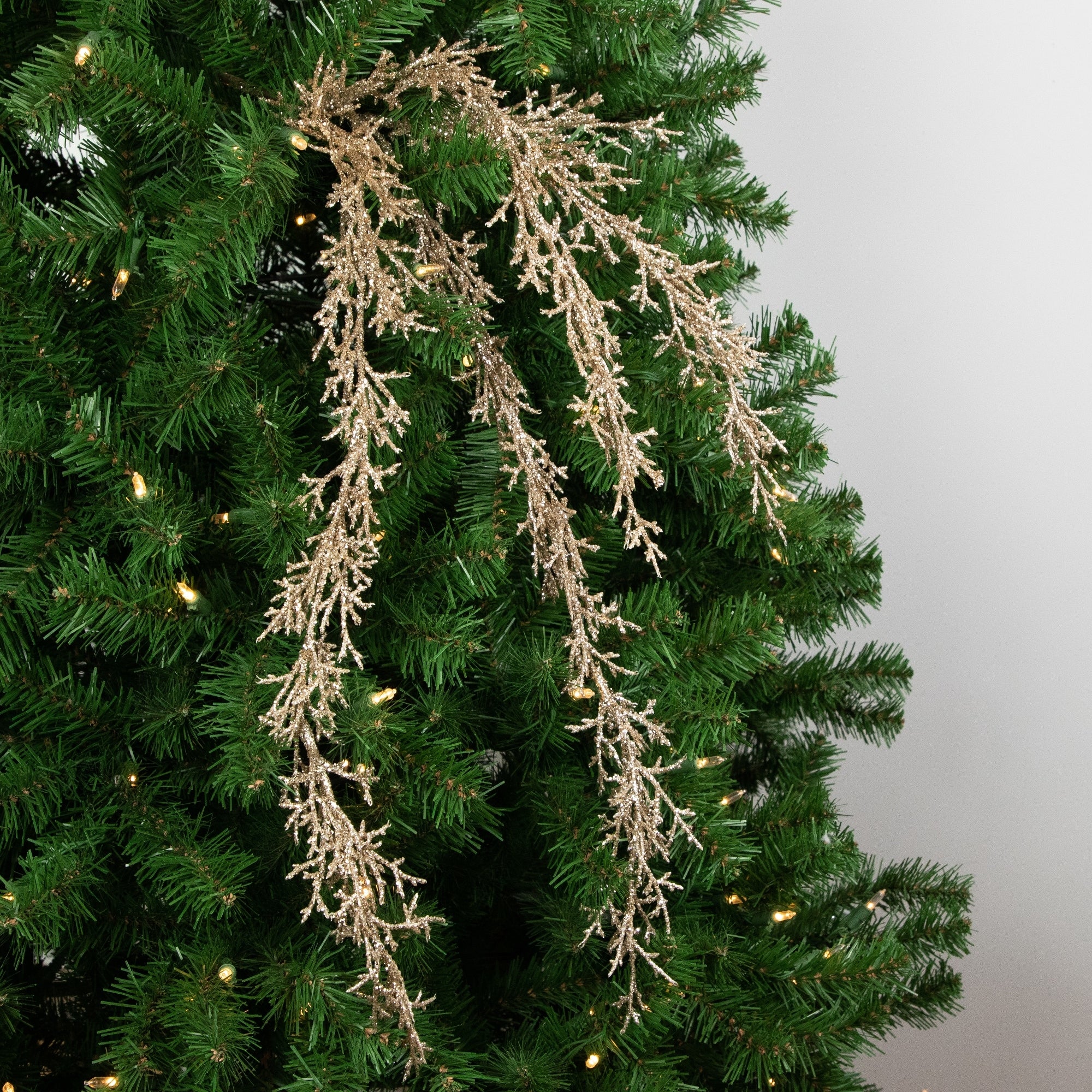 24 Golden Glittered Pine Christmas Spray