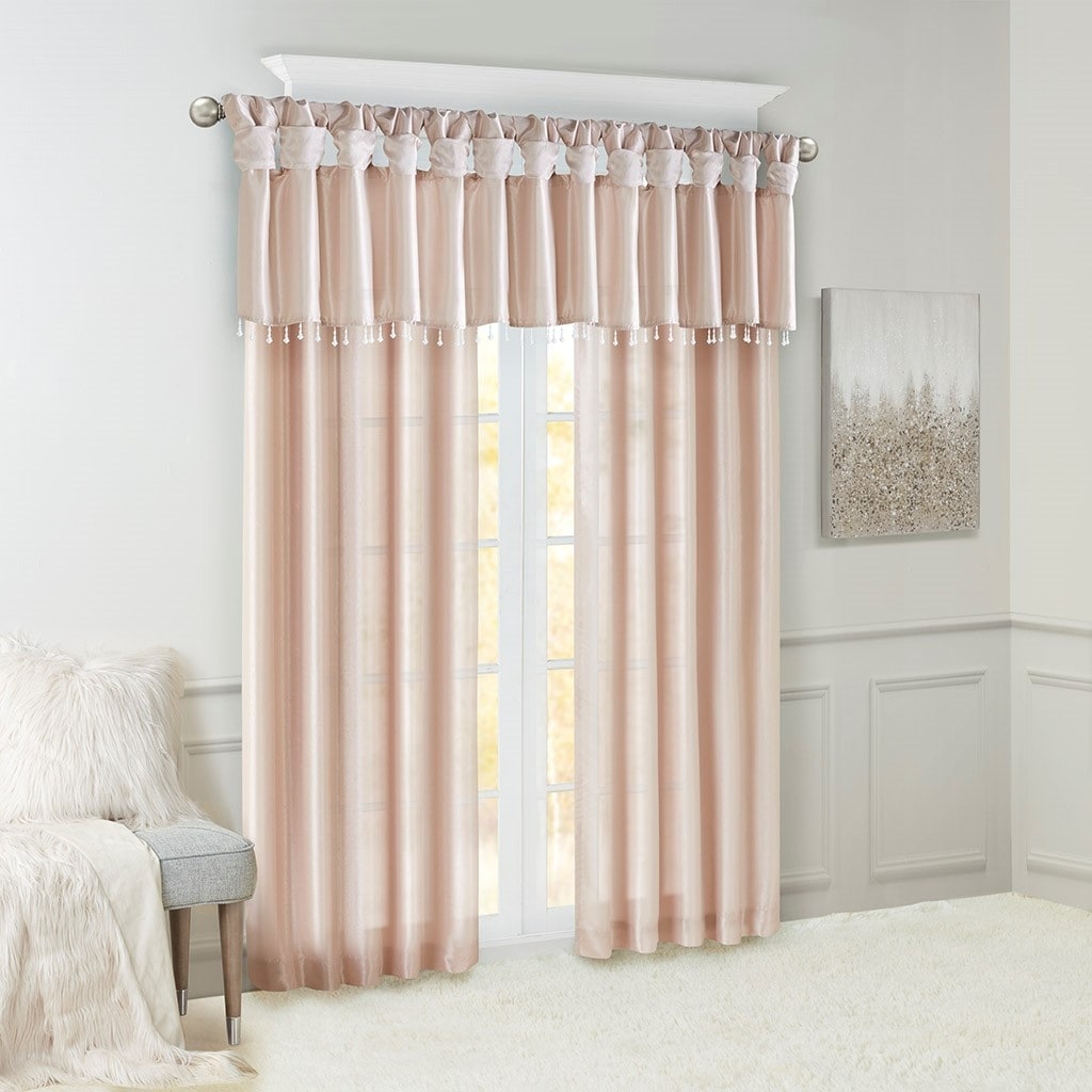 Twist Tab Lined Window Curtain Panel