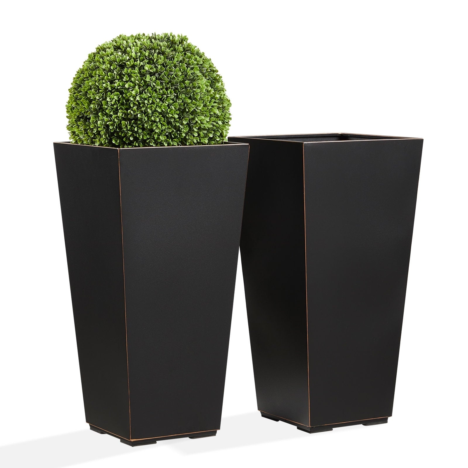 Metallic Heavy Planter for Outdoor Plants Tall and Long Metal Divider Planter Box