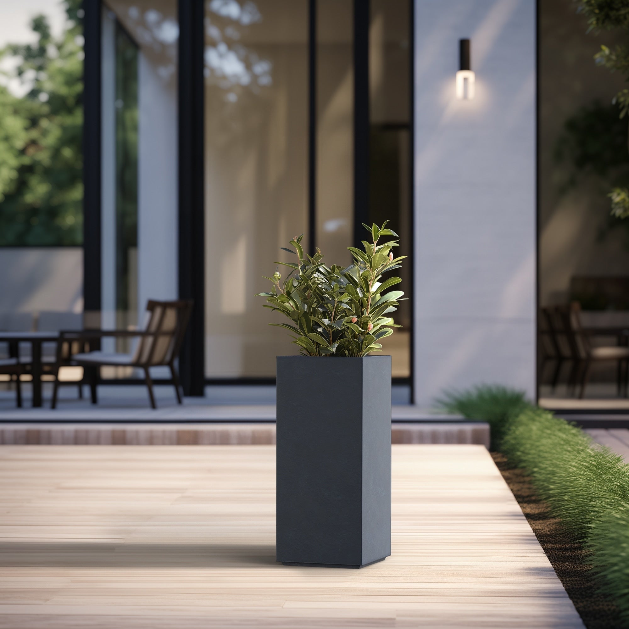 Tall Concrete Rectangle Plant Boxes / Large Indoor and Outdoor Flower Planters