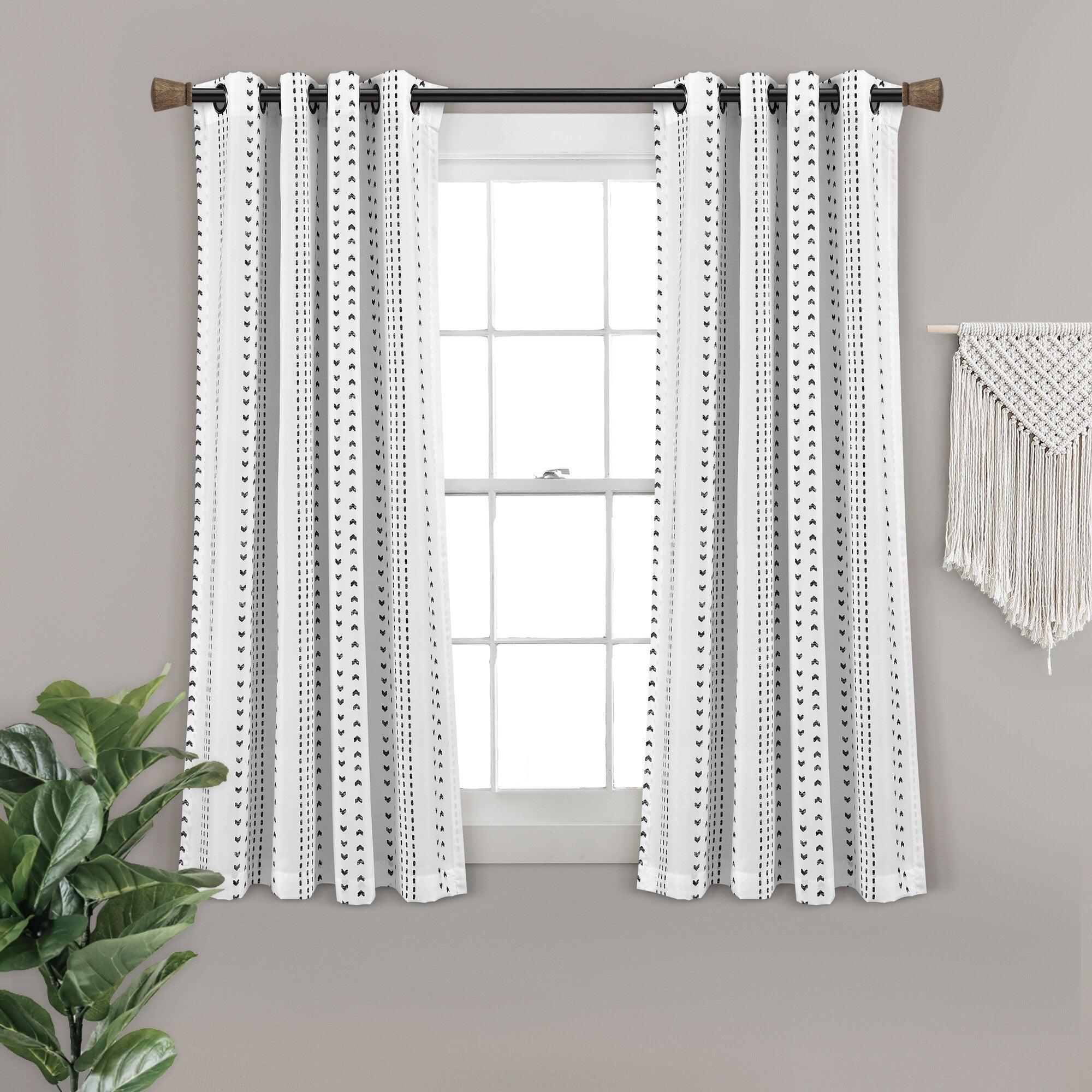 Lush Decor Hygge Stripe Window Curtain Panel Pair