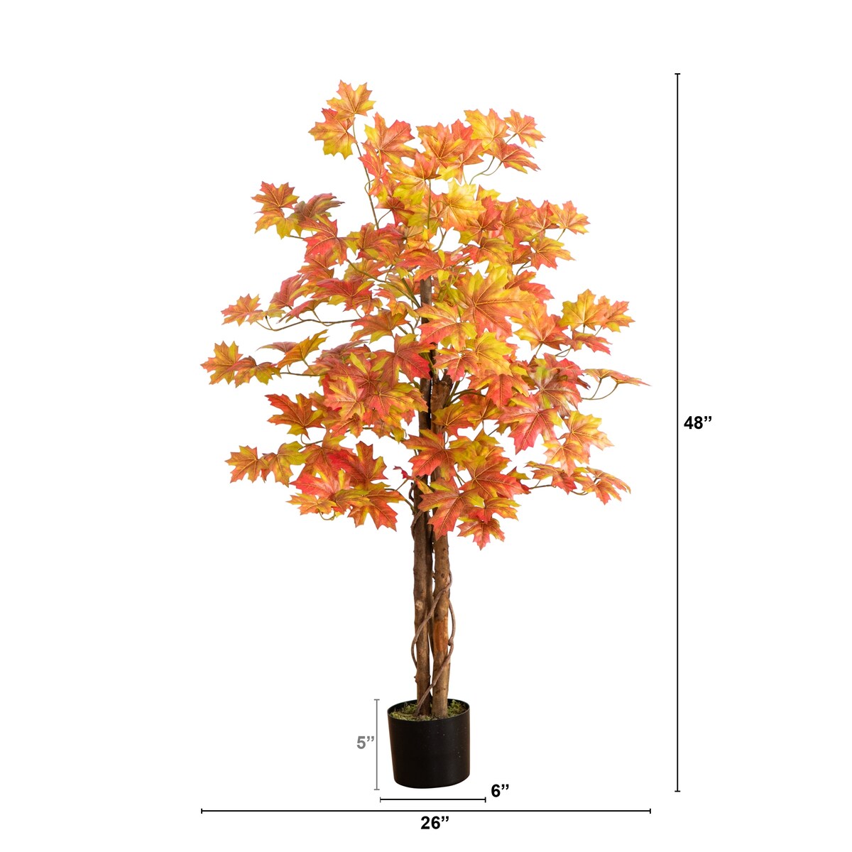 4' Artificial Deluxe Fall Maple Tree