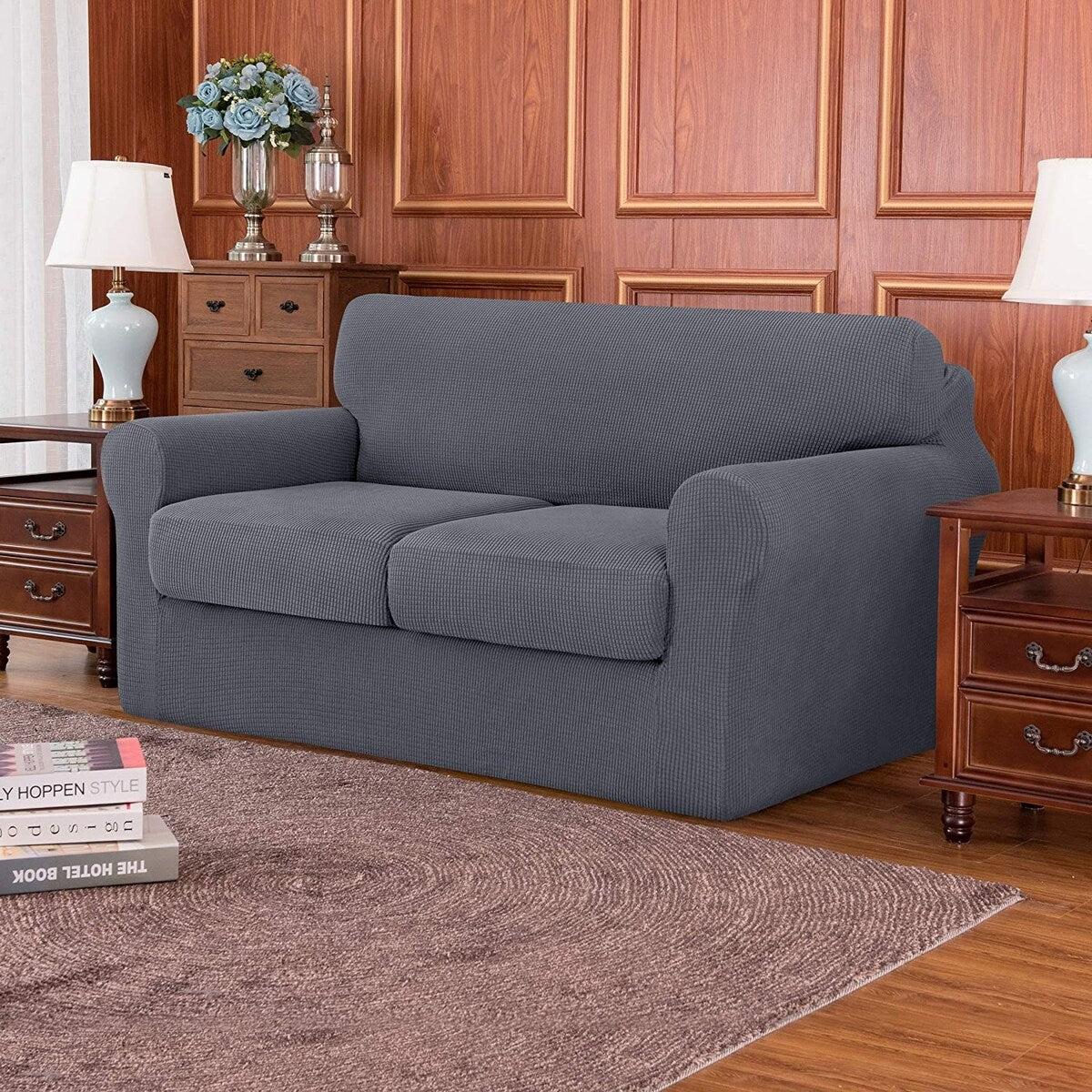 Subrtex Stretch Loveseat Slipcover Cover with 2 Separate Cushion Cover