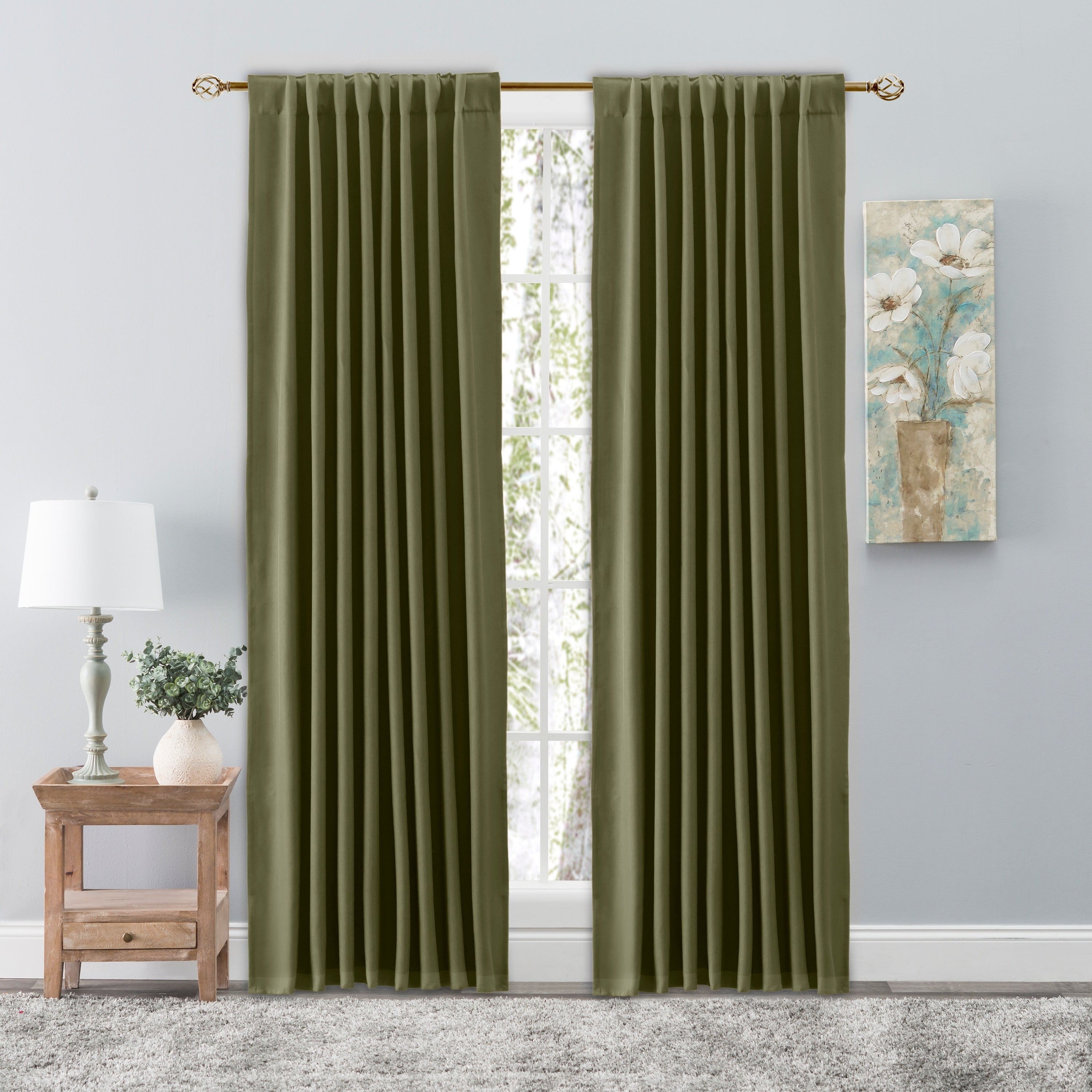 Glasgow Elegant Rod Pocket Curtain Panel with Back Tabs