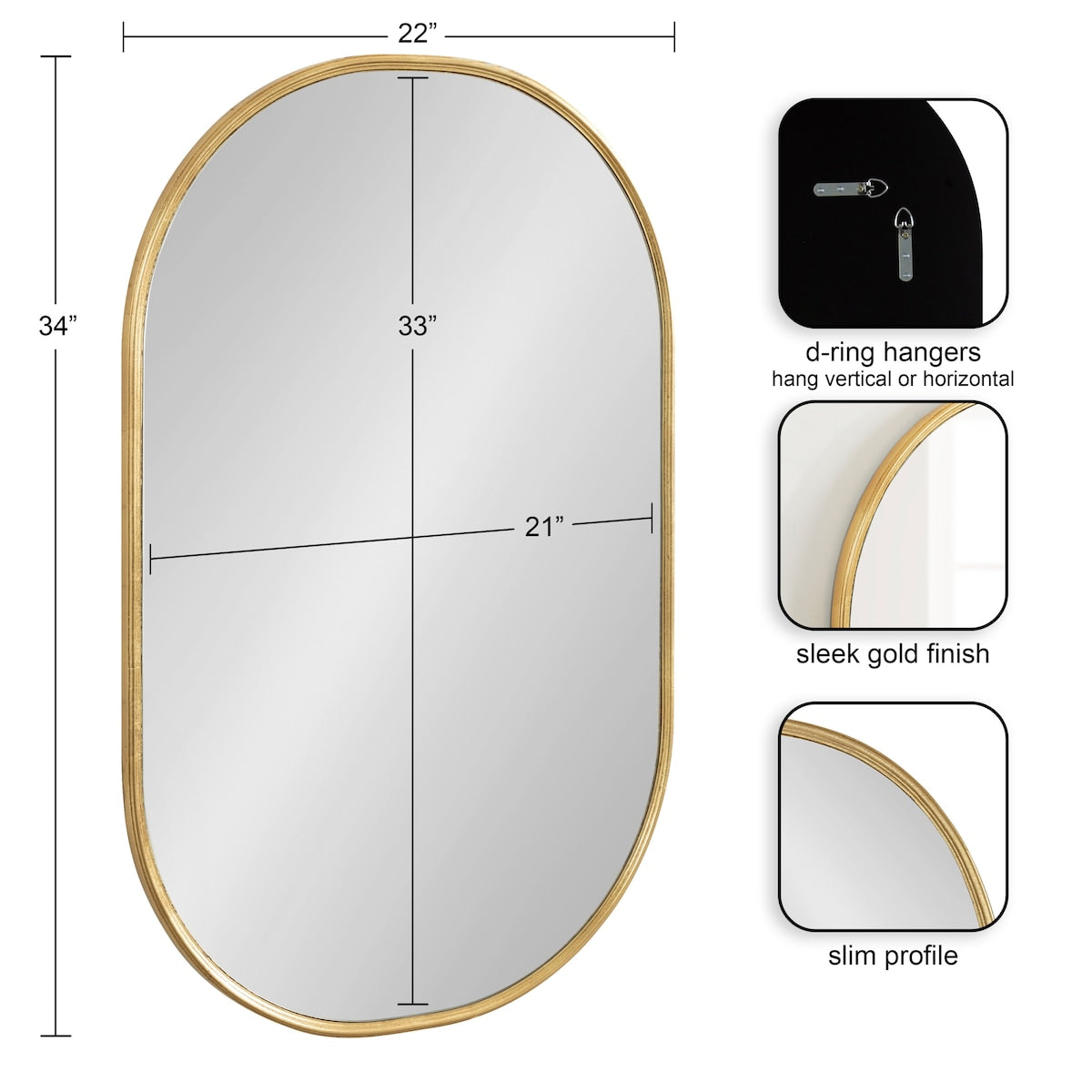 Kate and Laurel Caskill Capsule Framed Wall Mirror