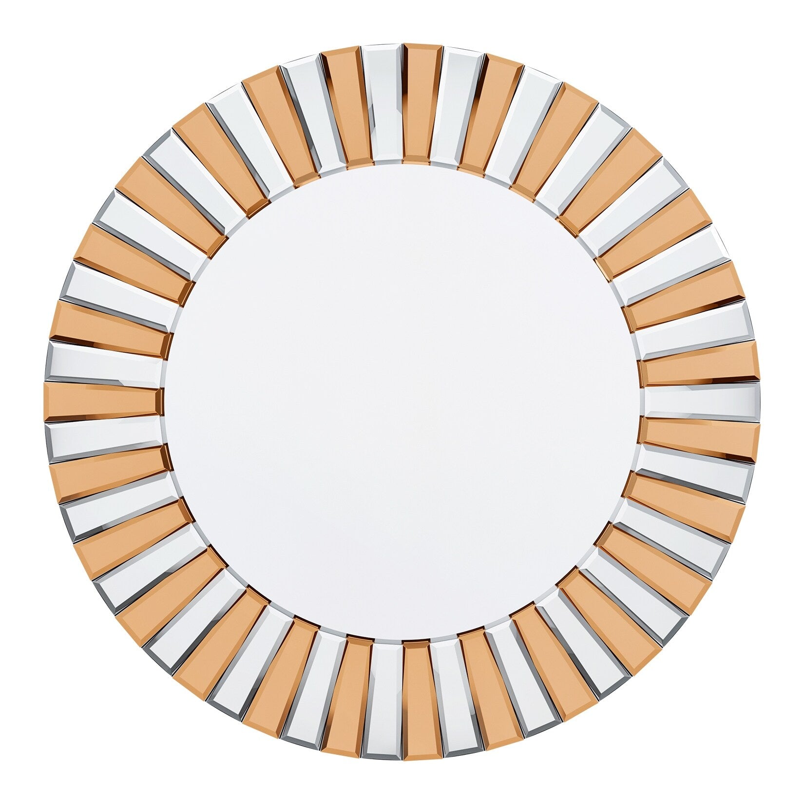 Large Round Accent Beveled Wall Mirror