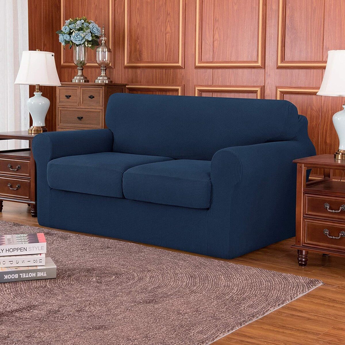 Subrtex Stretch Loveseat Slipcover Cover with 2 Separate Cushion Cover