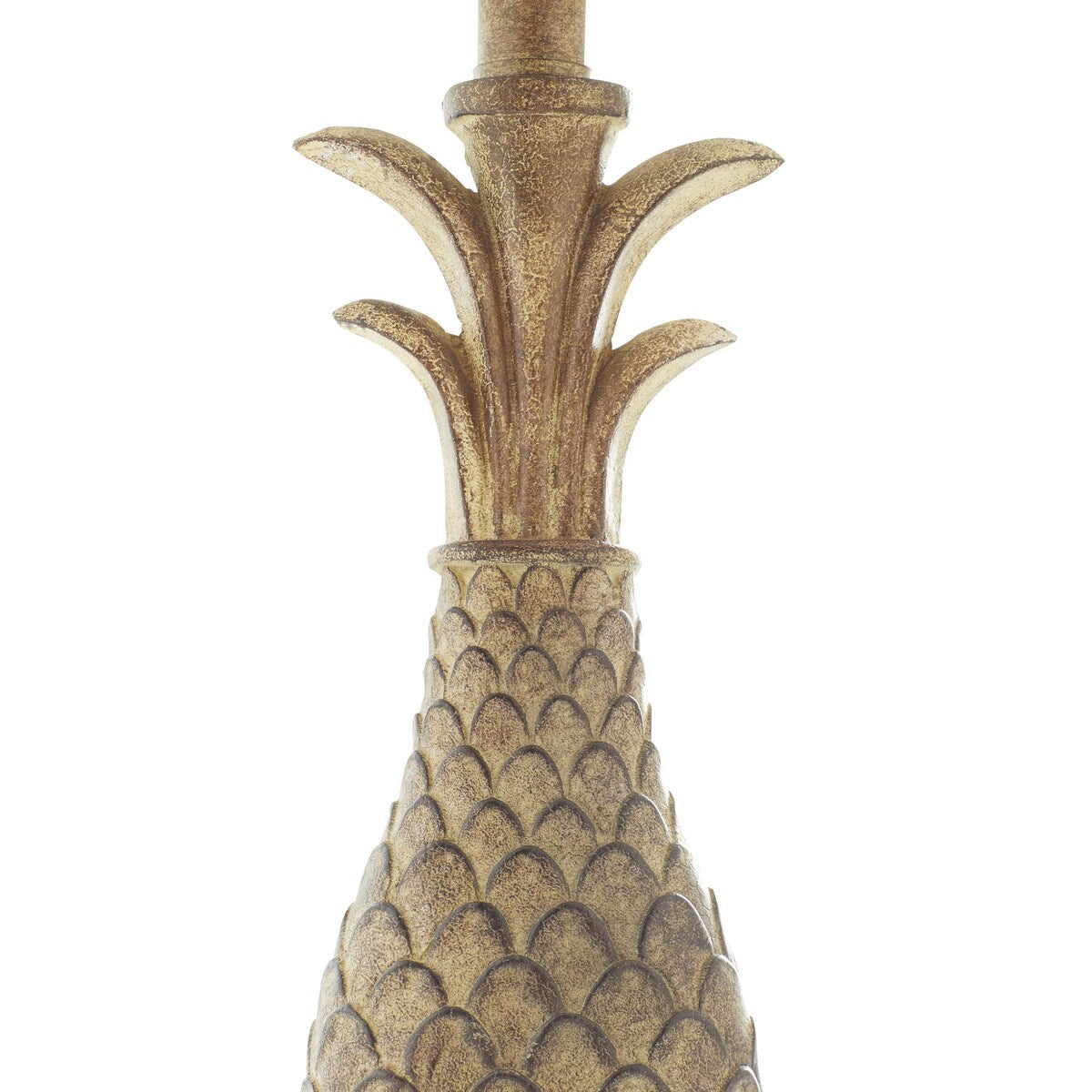 Polystone Fruit Pineapple Room Table Lamp with Tapered Shade - Set of 2 Brown - Roche River Decor