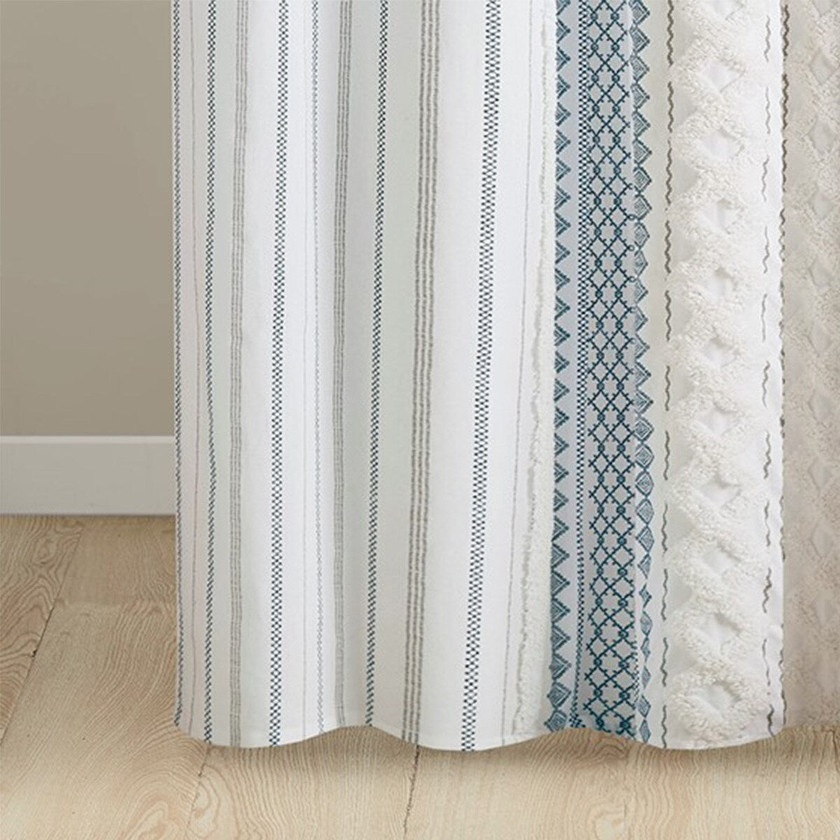 Cotton Printed Shower Curtain with Chenille