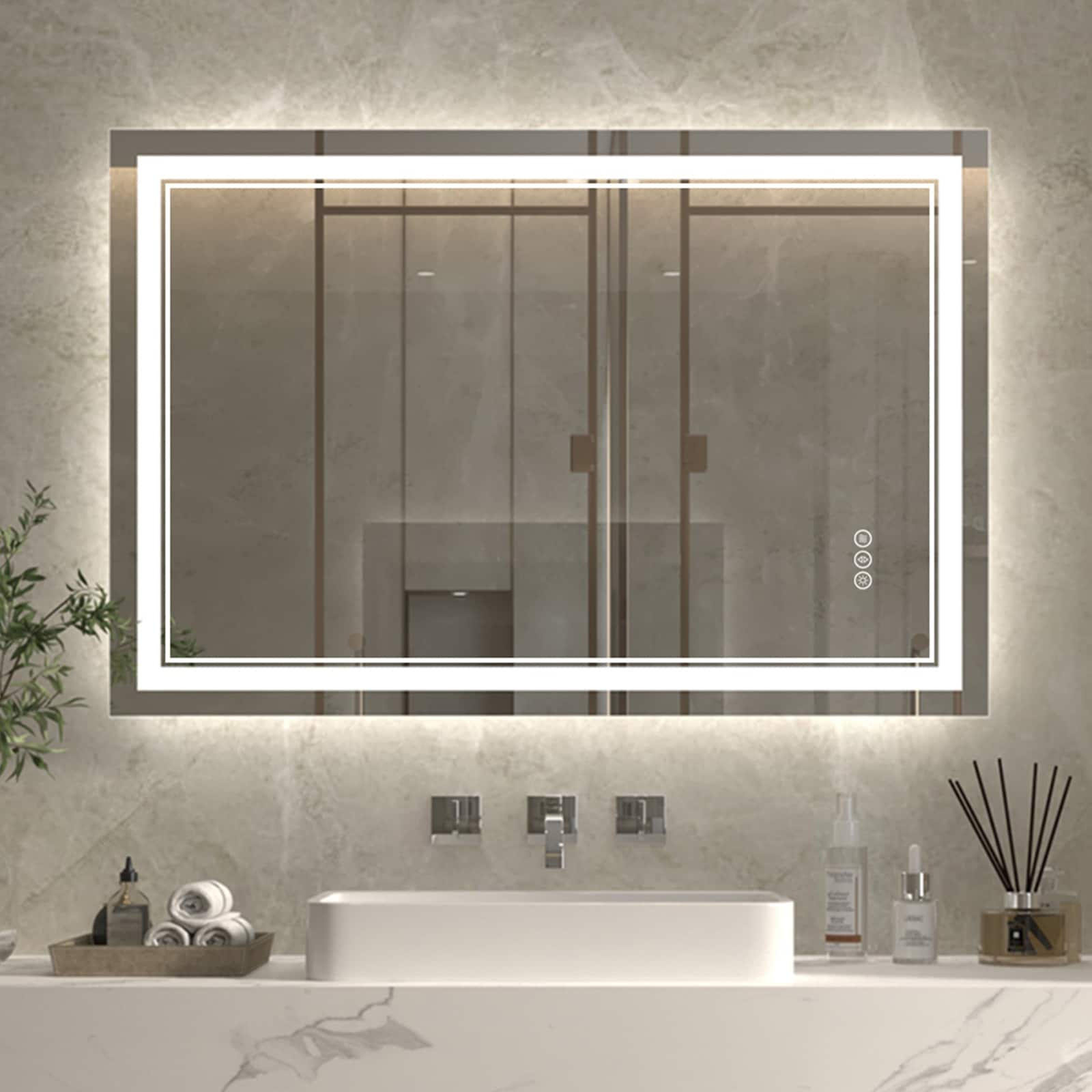 ExBrite Anti-Fog LED Bathroom Mirror with Endless Dimming