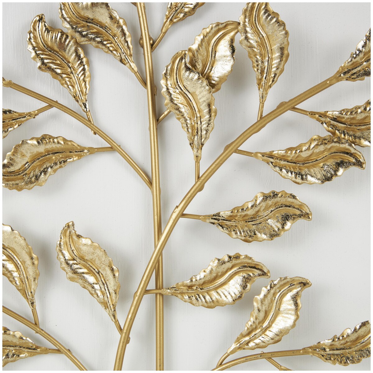 Wood Leaf 3D Home Wall Decor with Beveled Frame - Set of 2 Gold - Roche River Decor