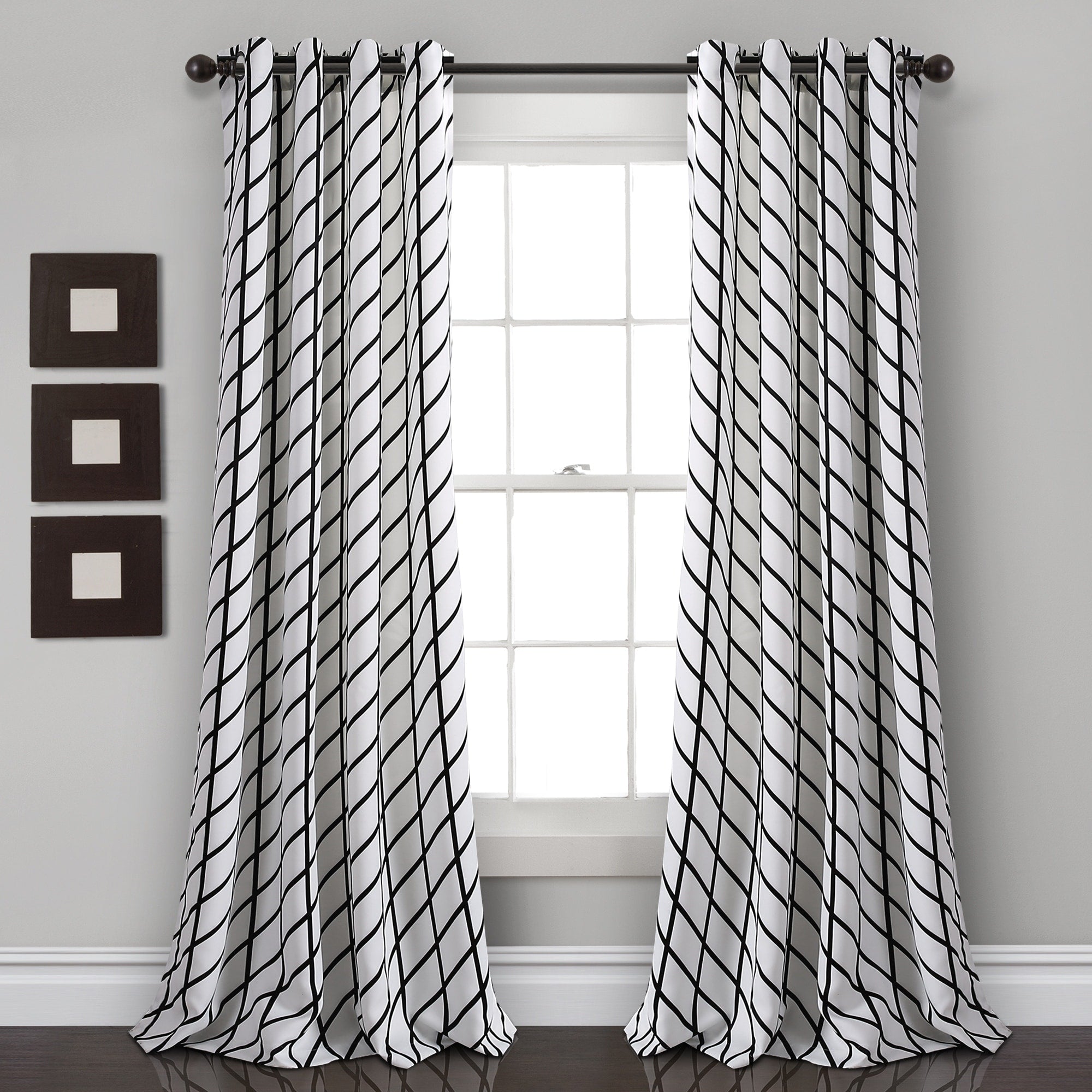 Lush Decor Feather Arrow Geo Room Darkening Window Curtain Panel Pair