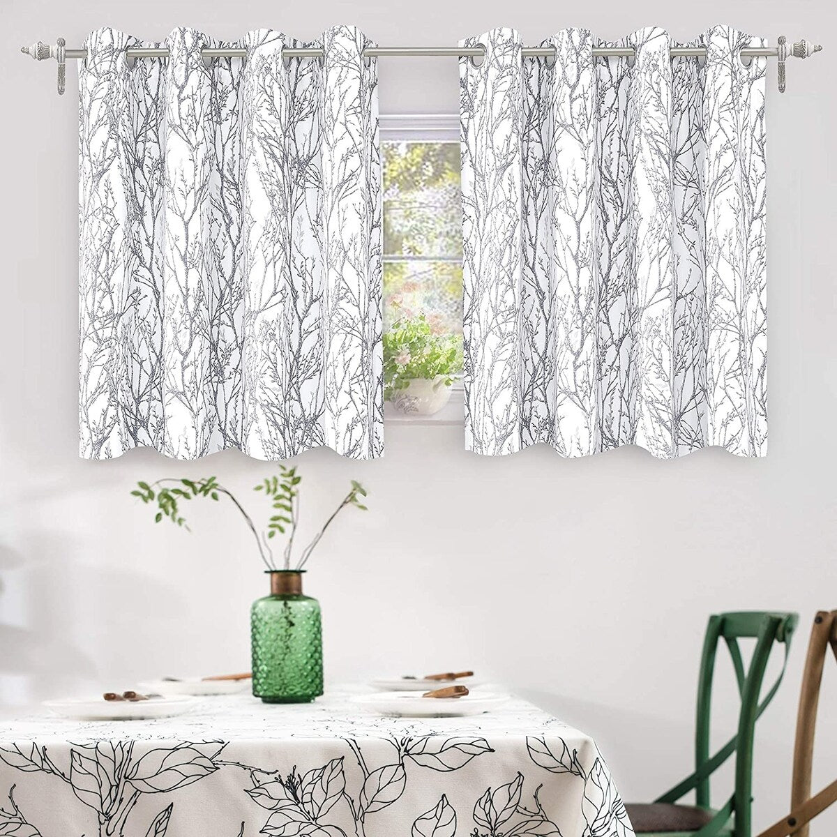 Tree Branch Grommet Window Curtain Panel