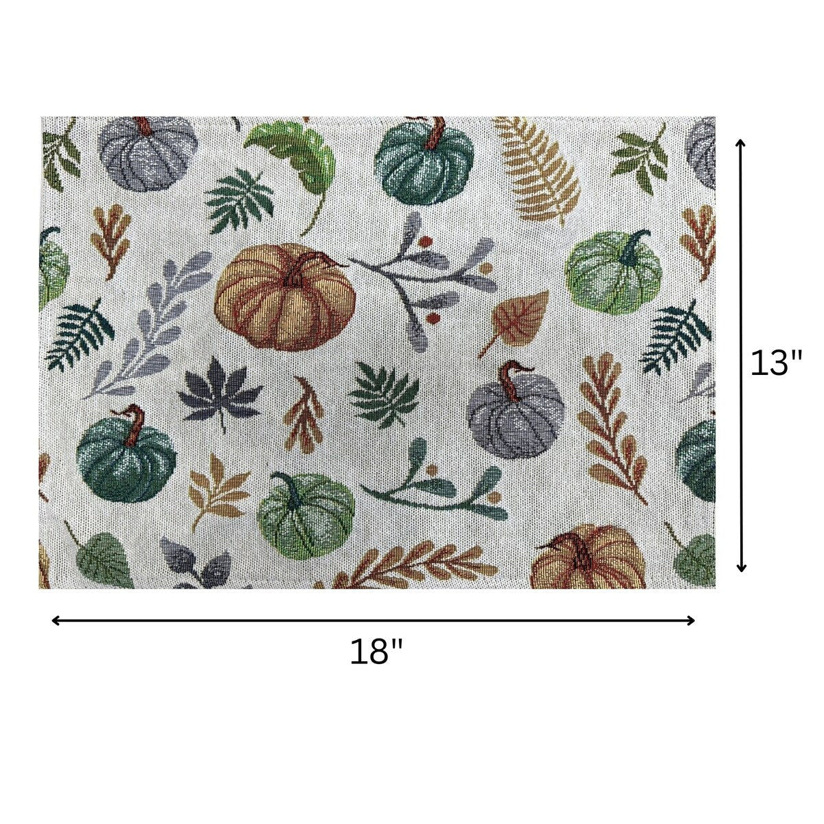 Tapestry Placemat Pumpkin and Leaves 13 X 18 - Set of 12