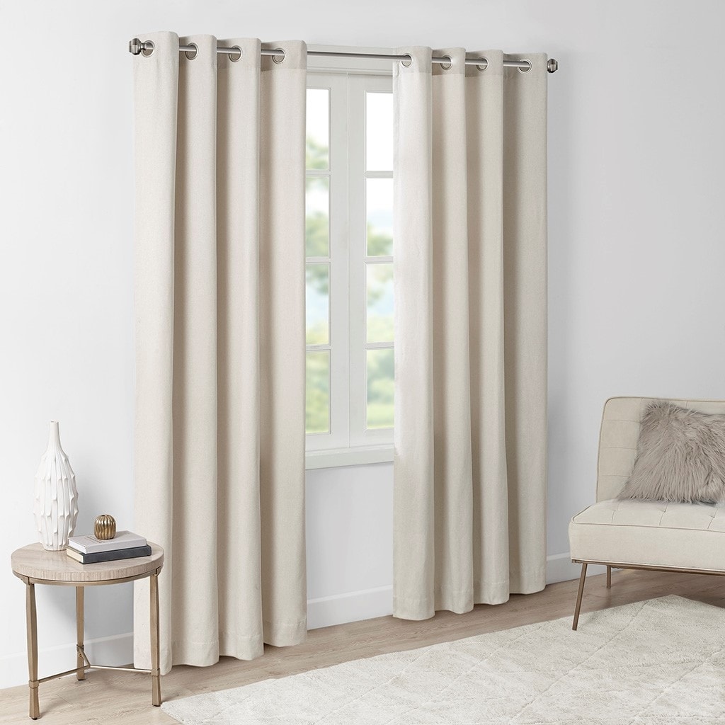 Solid Piece Dyed Grommet Top Curtain Panel