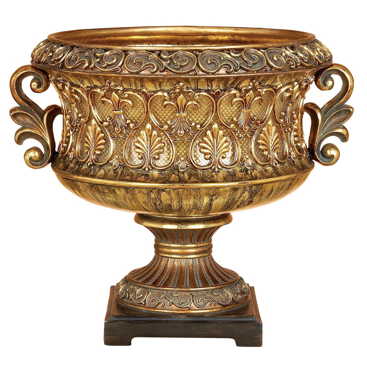 Polystone Ornate Decorative Decorative Bowl - Gold - Roche River Decor