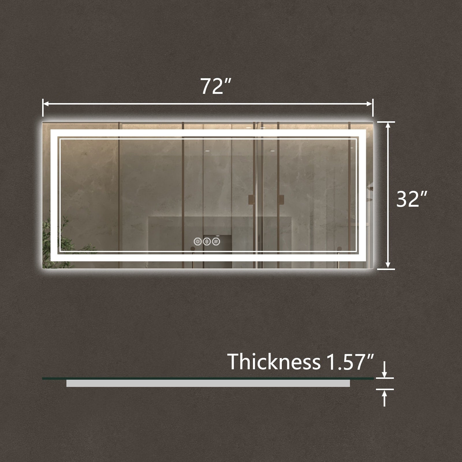 ExBrite Anti-Fog LED Bathroom Mirror with Endless Dimming