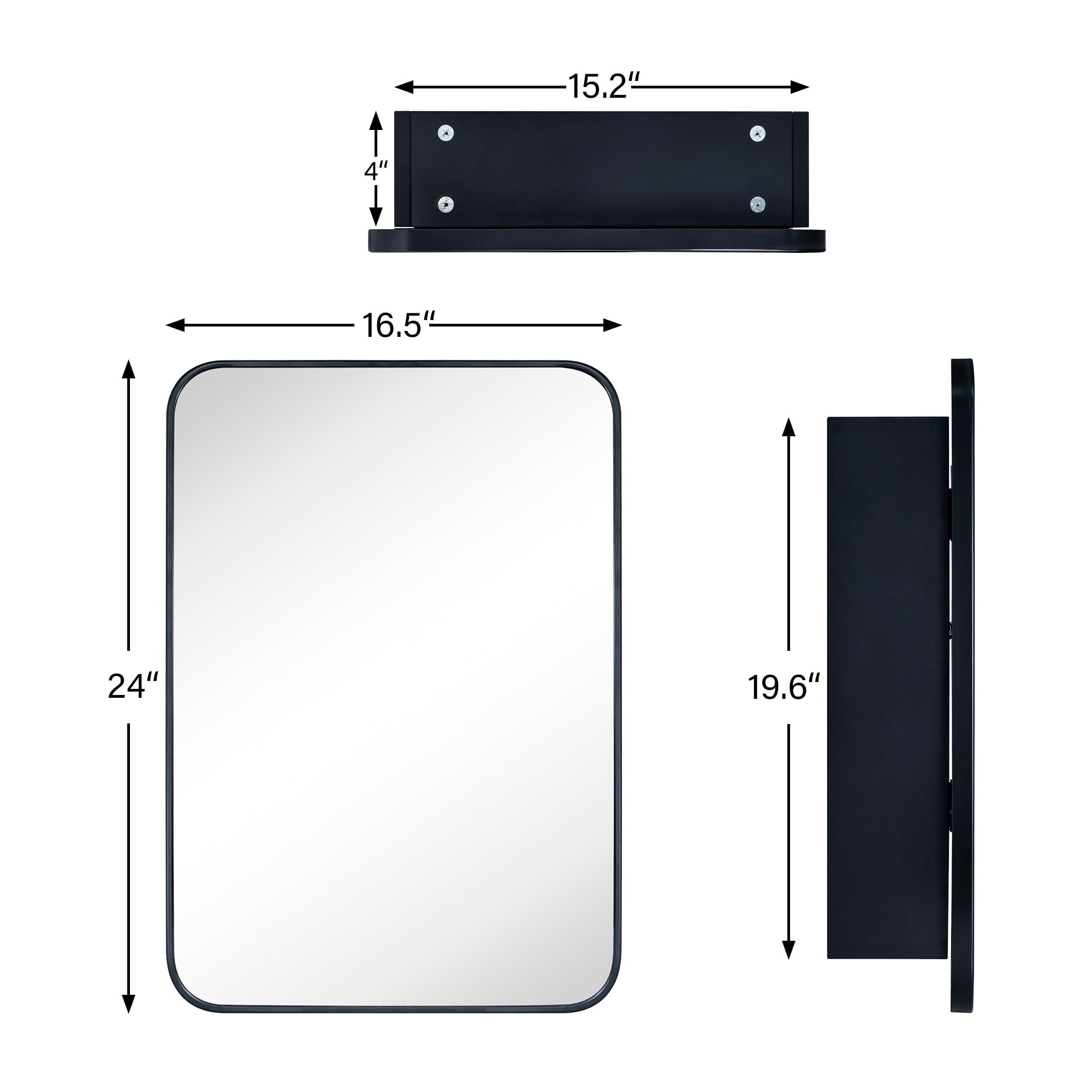 TEHOME Garnes Recessed or Surface Mount Framed Medicine Cabinet with Adjustable Shelves