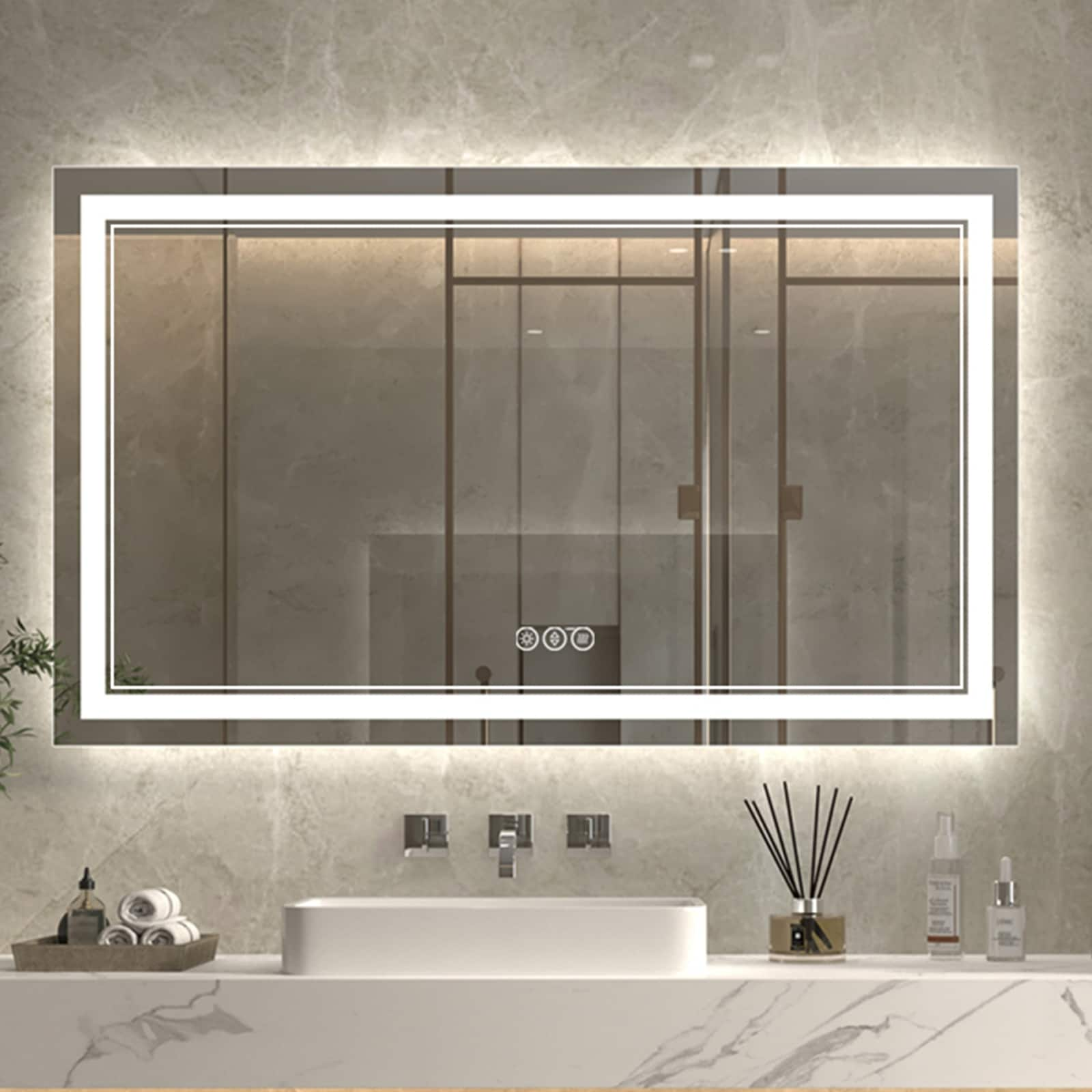 ExBrite Anti-Fog LED Bathroom Mirror with Endless Dimming