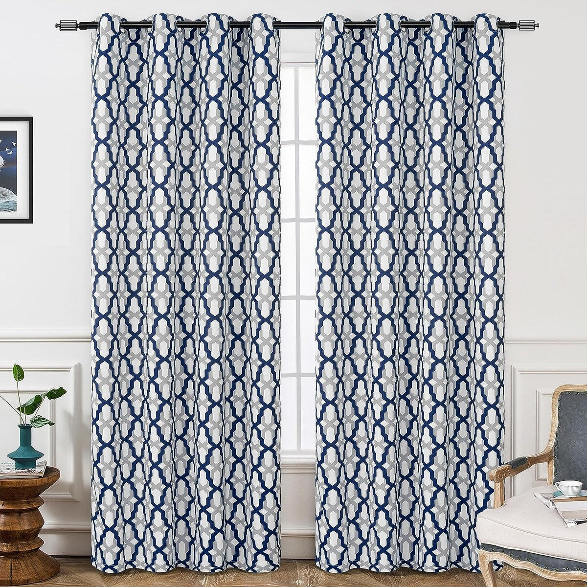 DriftAway Mason/Geo Thermal Insulated Blackout Grommet Window Curtain Panel