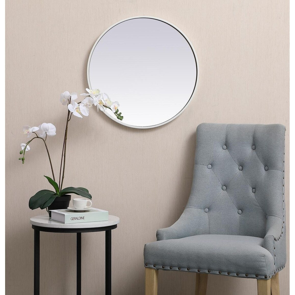 Carson Carrington Labbemala Metal Frame Round Mirror