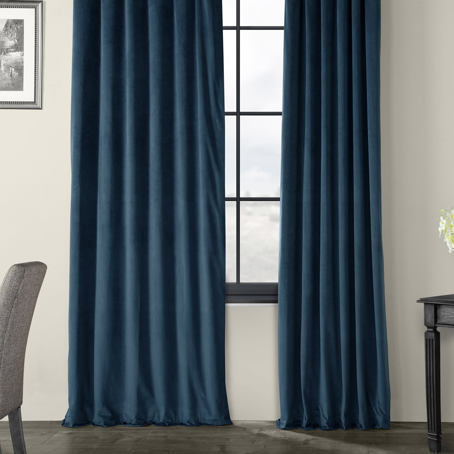 Exclusive Fabrics Signature Velvet Blackout Curtains (1 Panel) - Luxurious Single Drapery for Enhanced Light Blockage