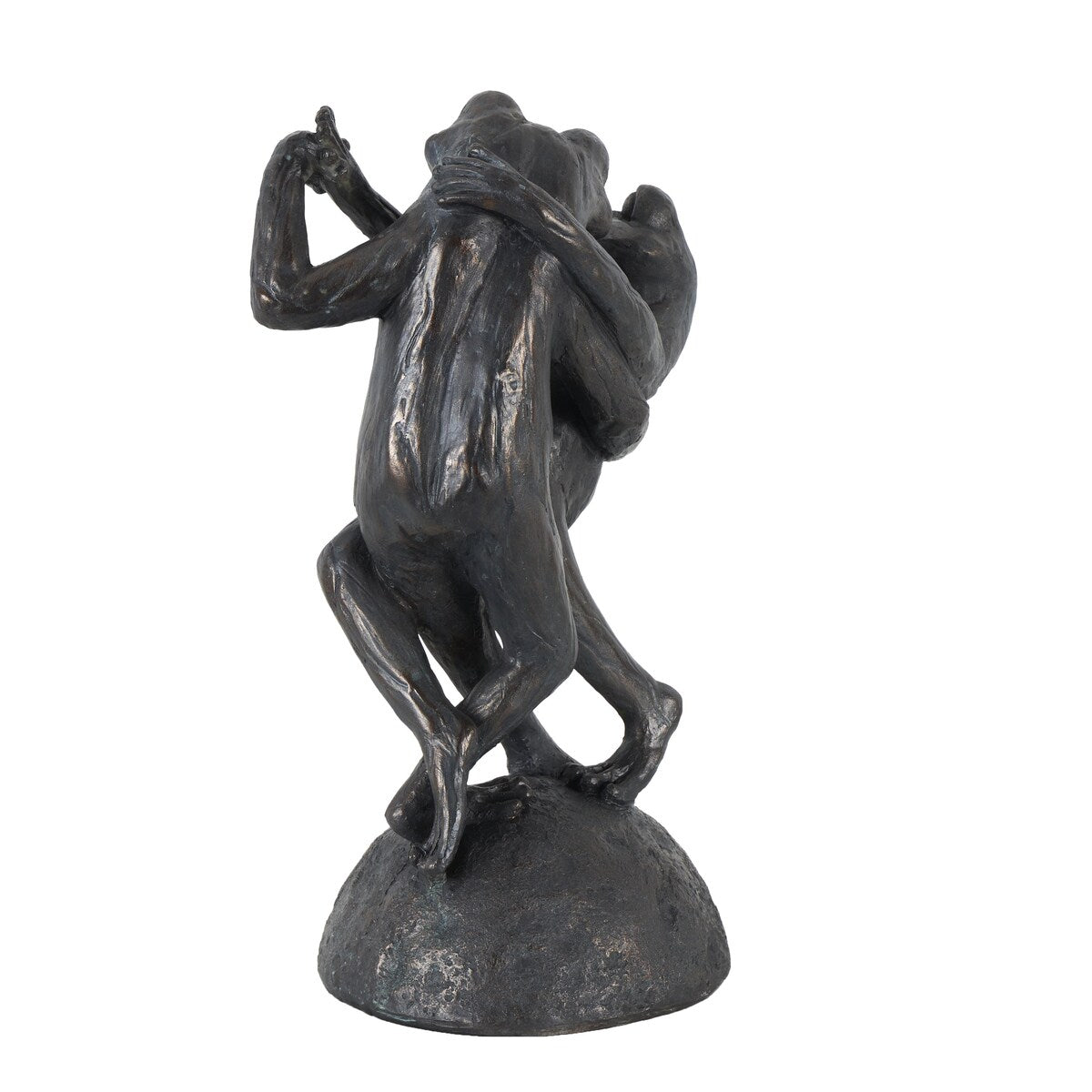 Resin Frog Patina Dancing Decorative Sculpture with Rock Base - Bronze - Roche River Decor