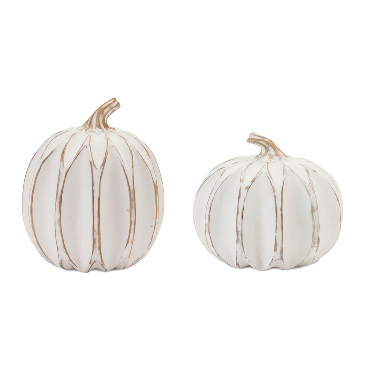 White Washed Pumpkin Décor (Set of 2)