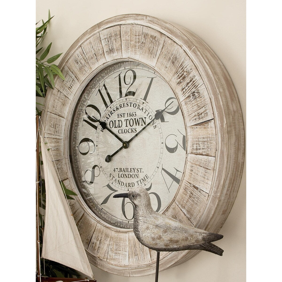 Wooden Decorative Wall Clock - Brown - Roche River Decor