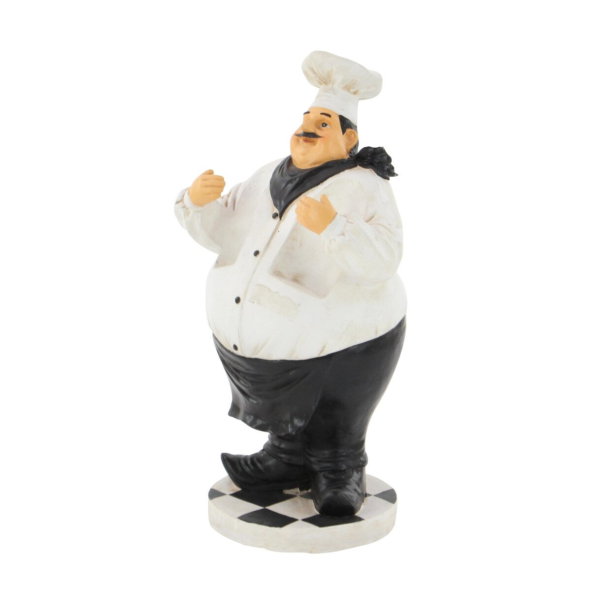 Polystone Chef Decorative Sculpture with 2 Wine Holder Slots - White - Roche River Decor