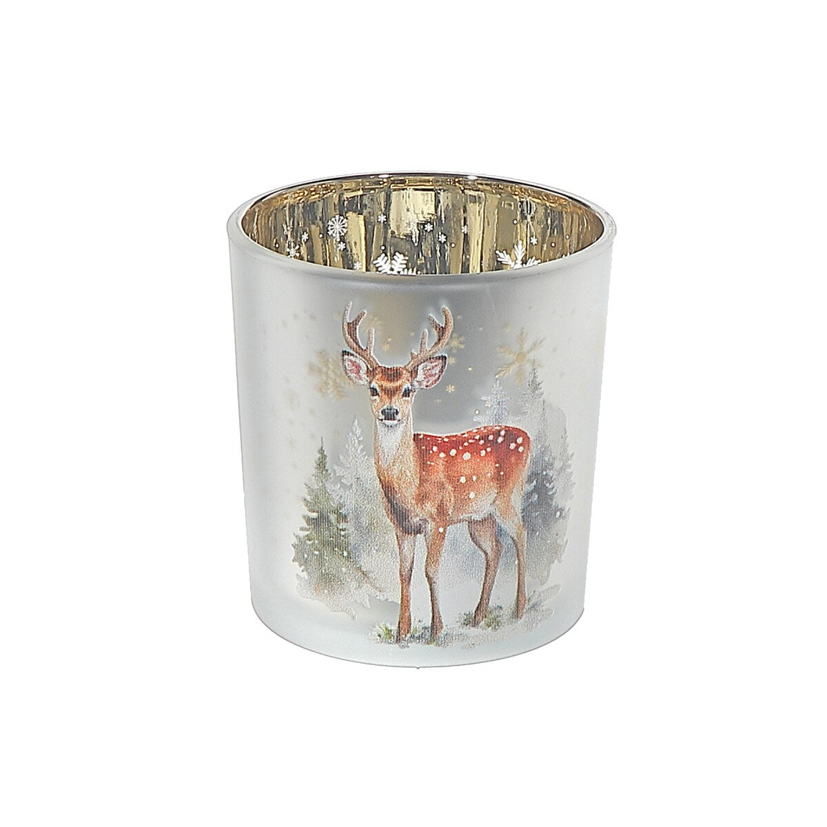 Glass Candleholder Deer Small - Set of 2 - Multi