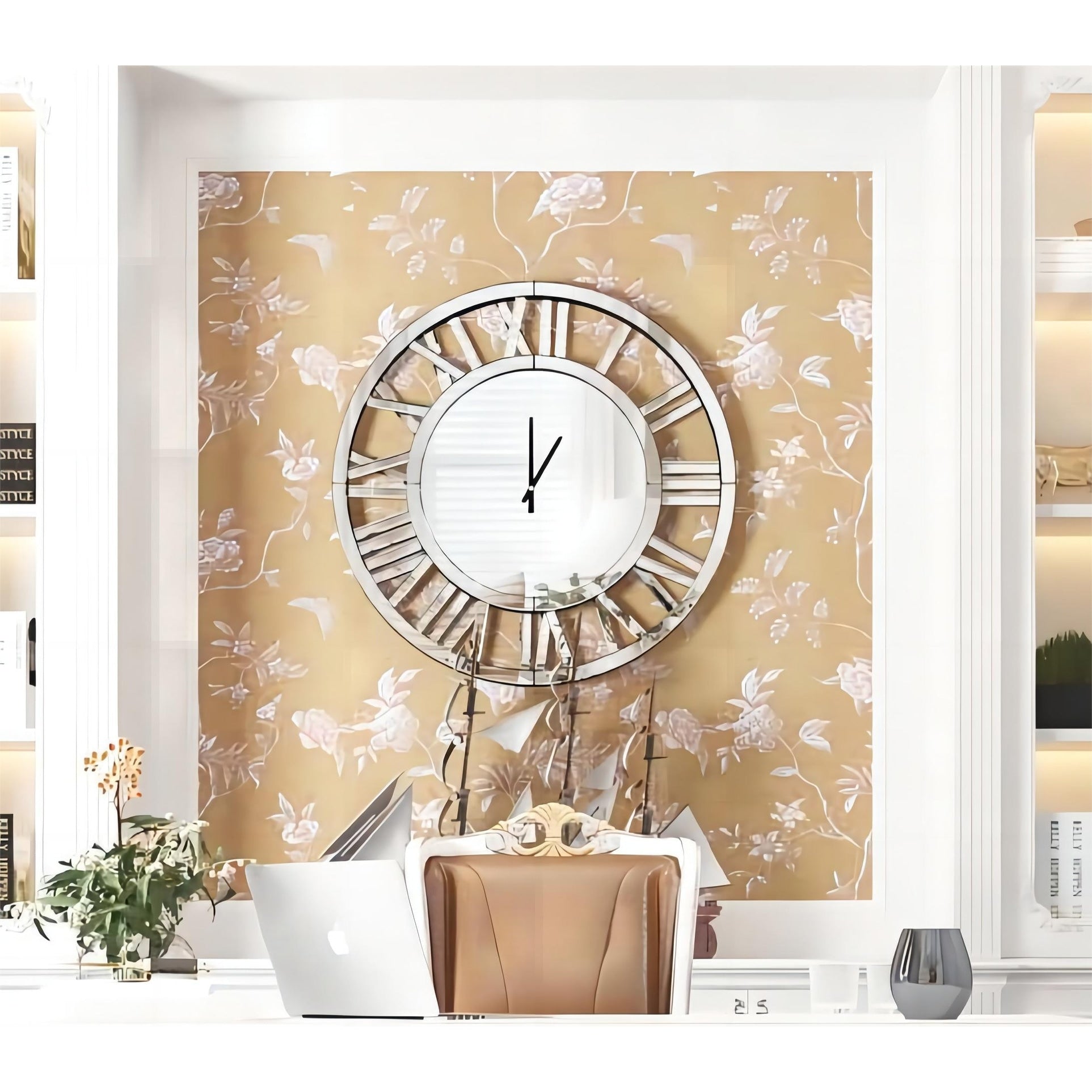 Round Wall Clock- Modern Clocks Mirrored Wall Decor