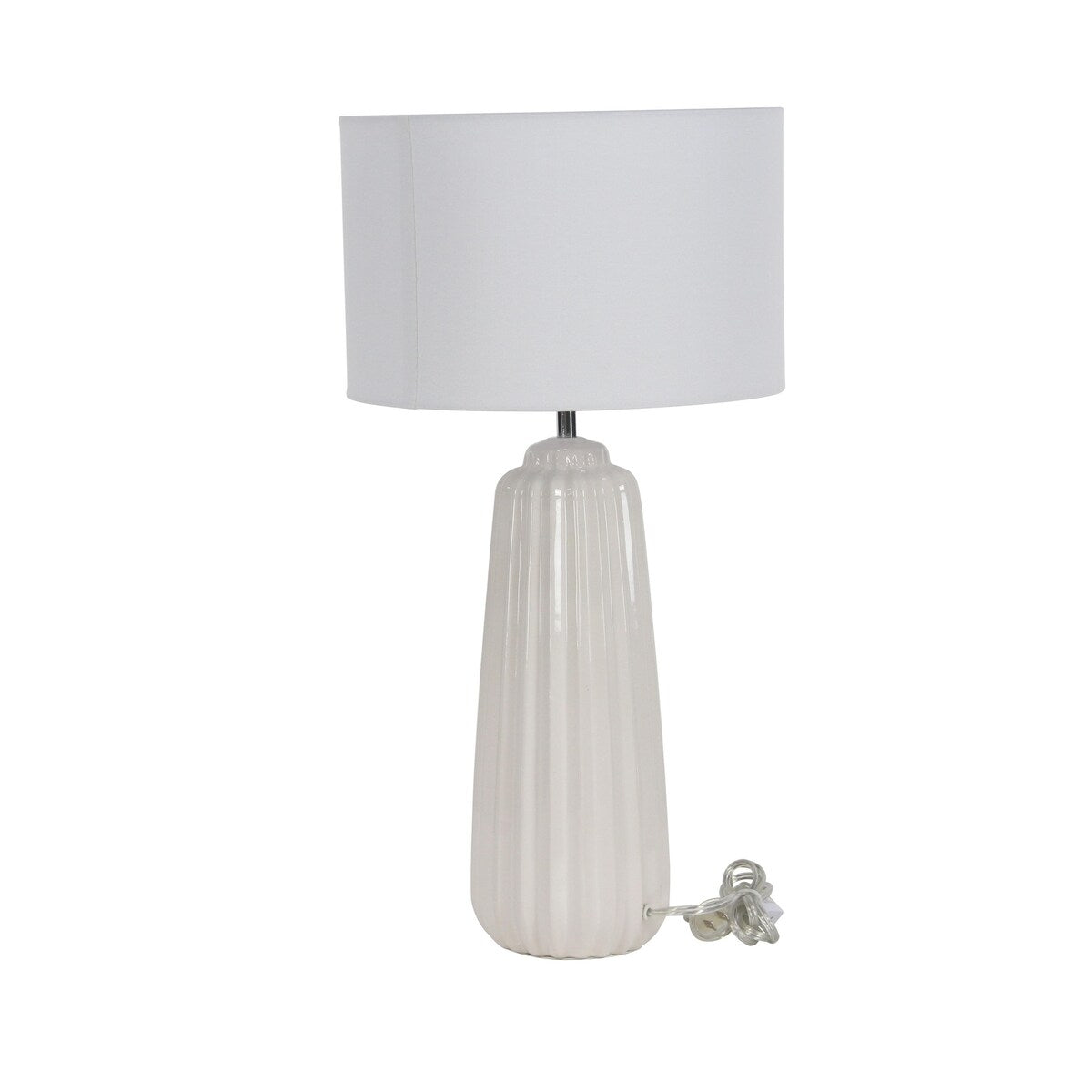 Ceramic Ribbed Room Table Lamp - White - Roche River Decor