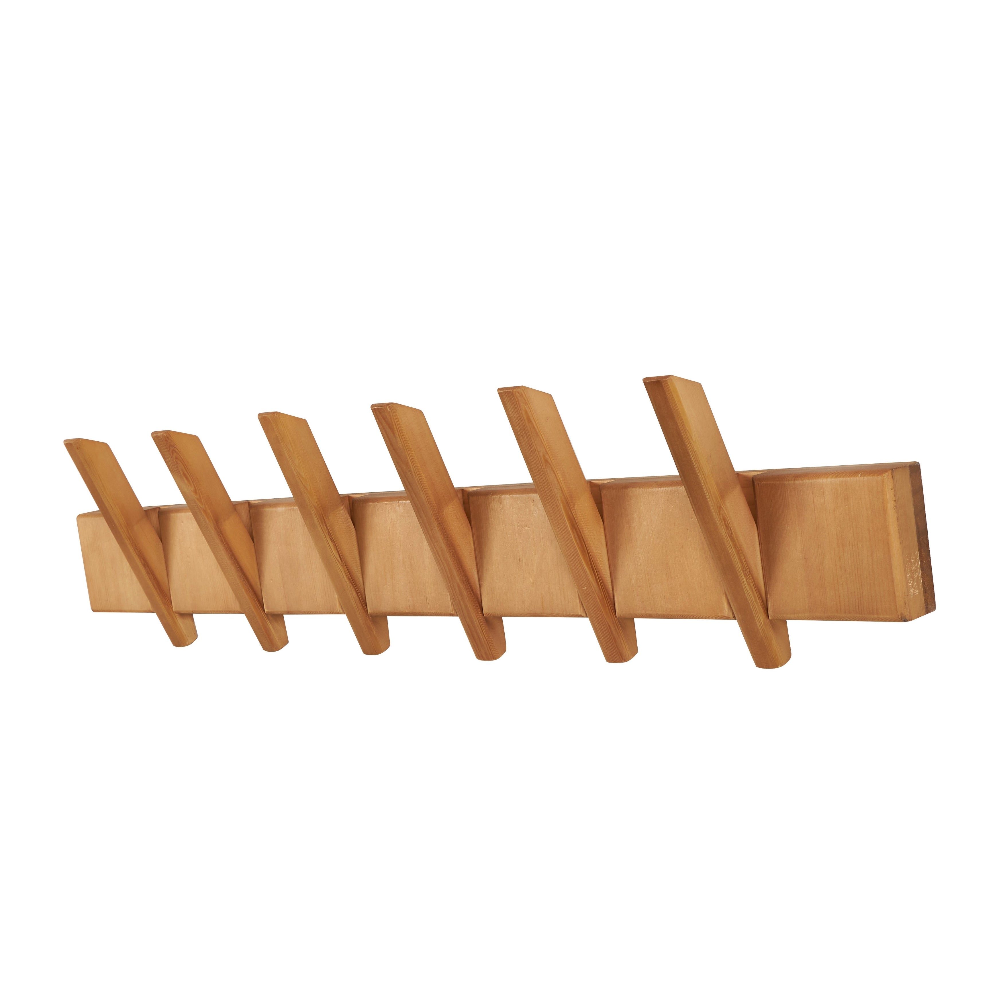 Brown Wood Coffee 8 Hangers Wall Hook