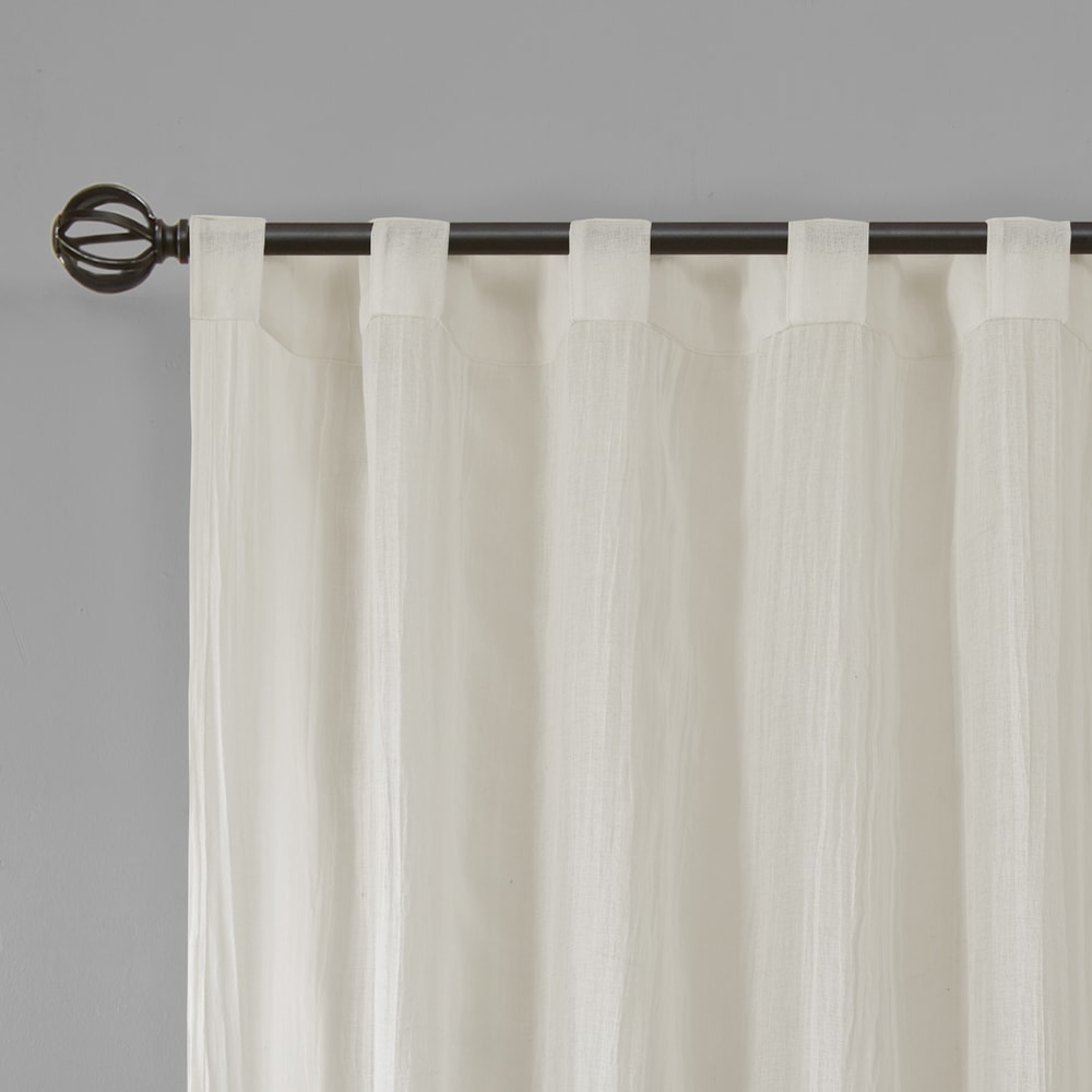 Madison Park Kaylee Solid Crushed Sheer Window Curtain Pair