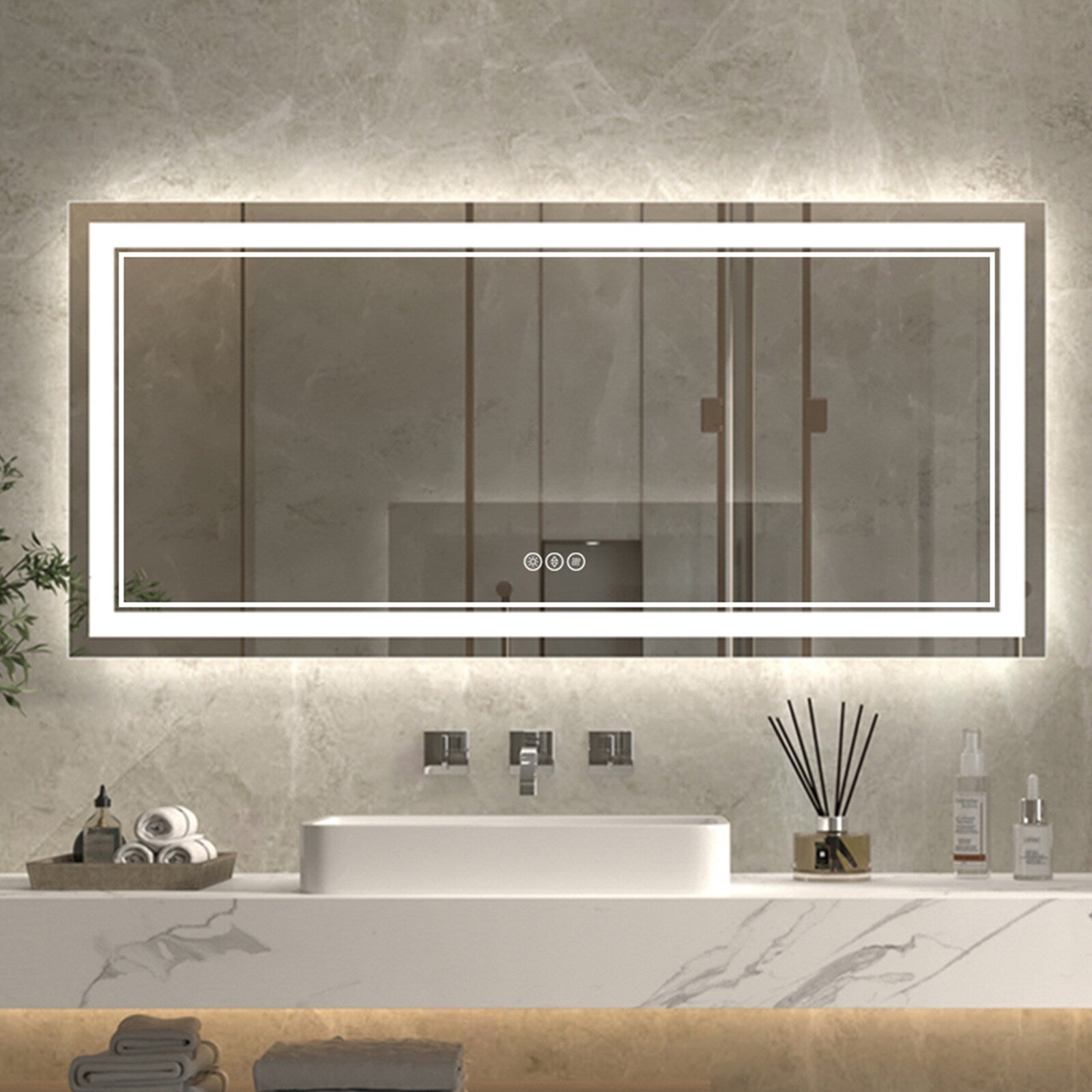 ExBrite Anti-Fog LED Bathroom Mirror with Endless Dimming