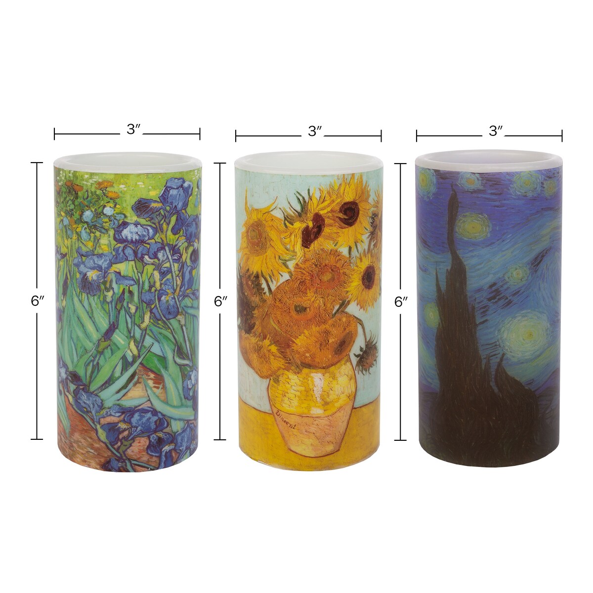 Lavish Home 3-Pack Van Gogh Collection LED Candles - 3-pieces