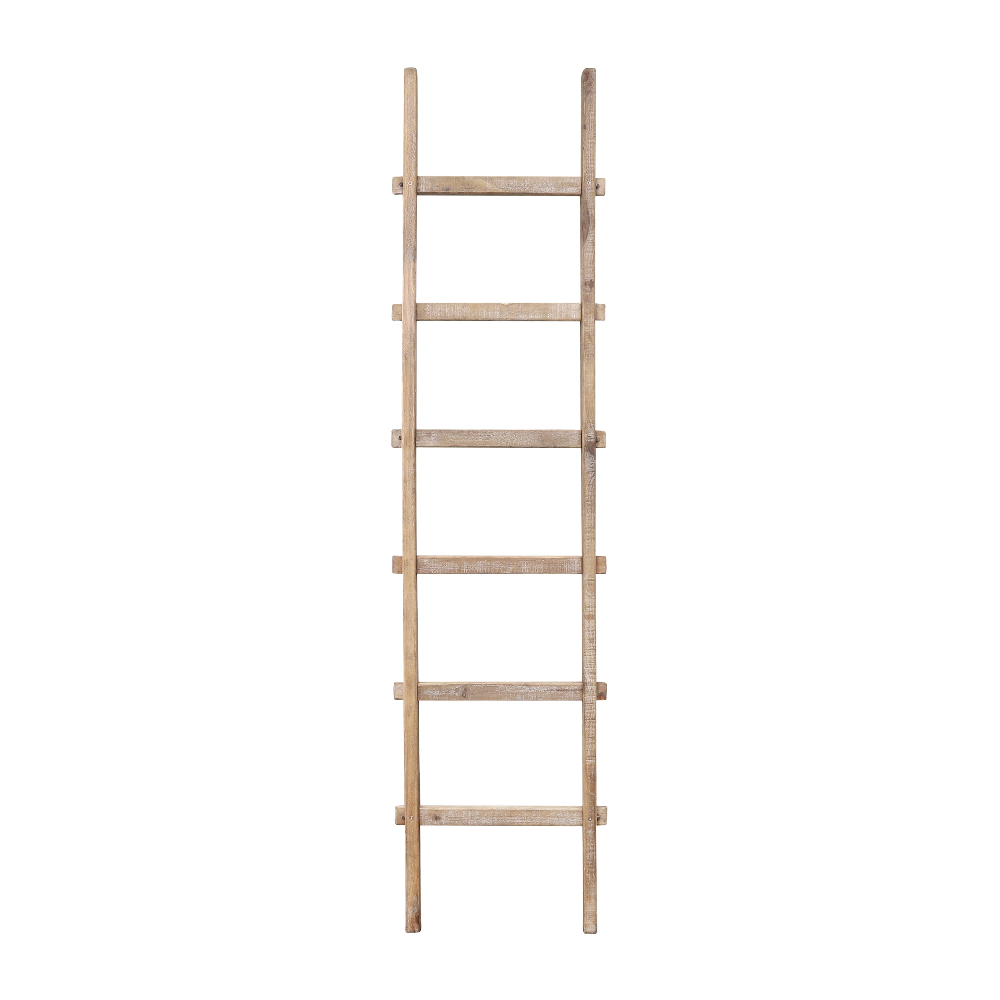 Sagebrook Home Rustic 6ft Tall Blanket Ladder, Decorative Freestanding Ladder For Storage - 19 x 2 x 76