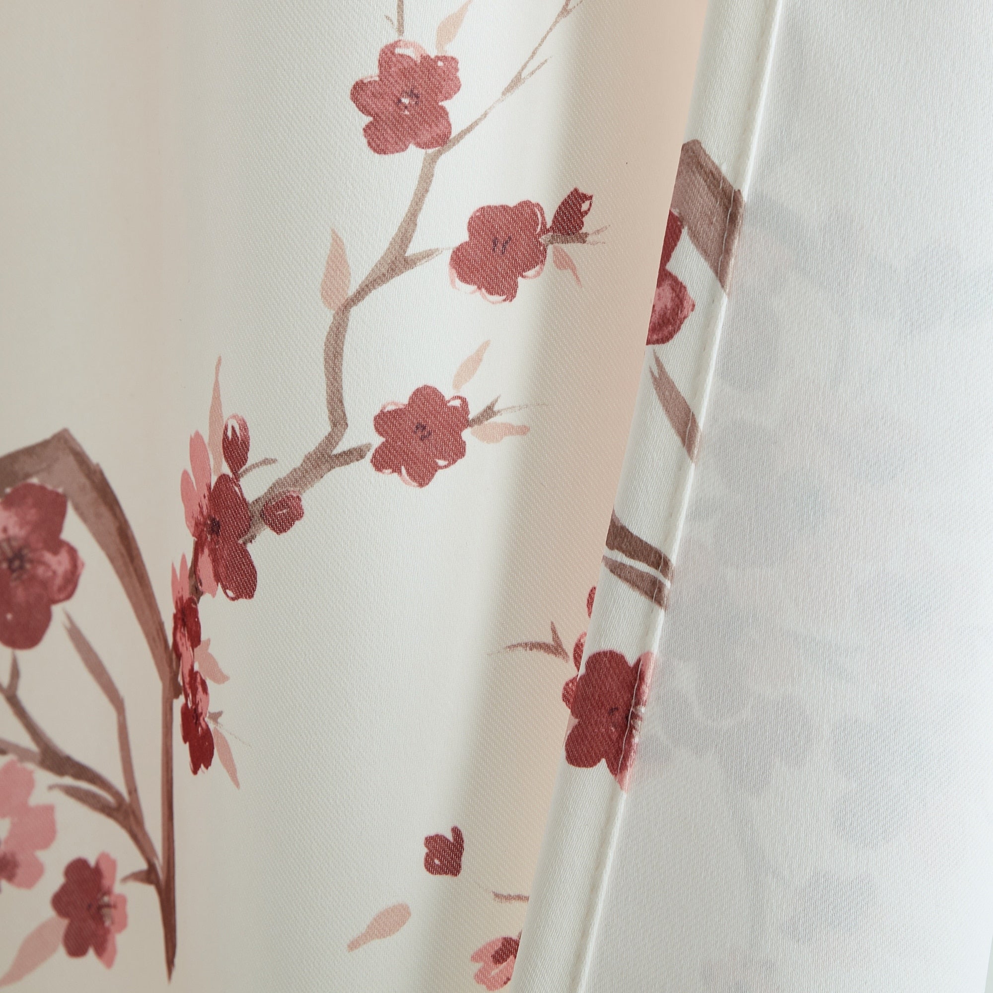 HLC.me Jasmine Floral Light Blocking Curtain Rod Pocket Pole Top Panels - Set of 2