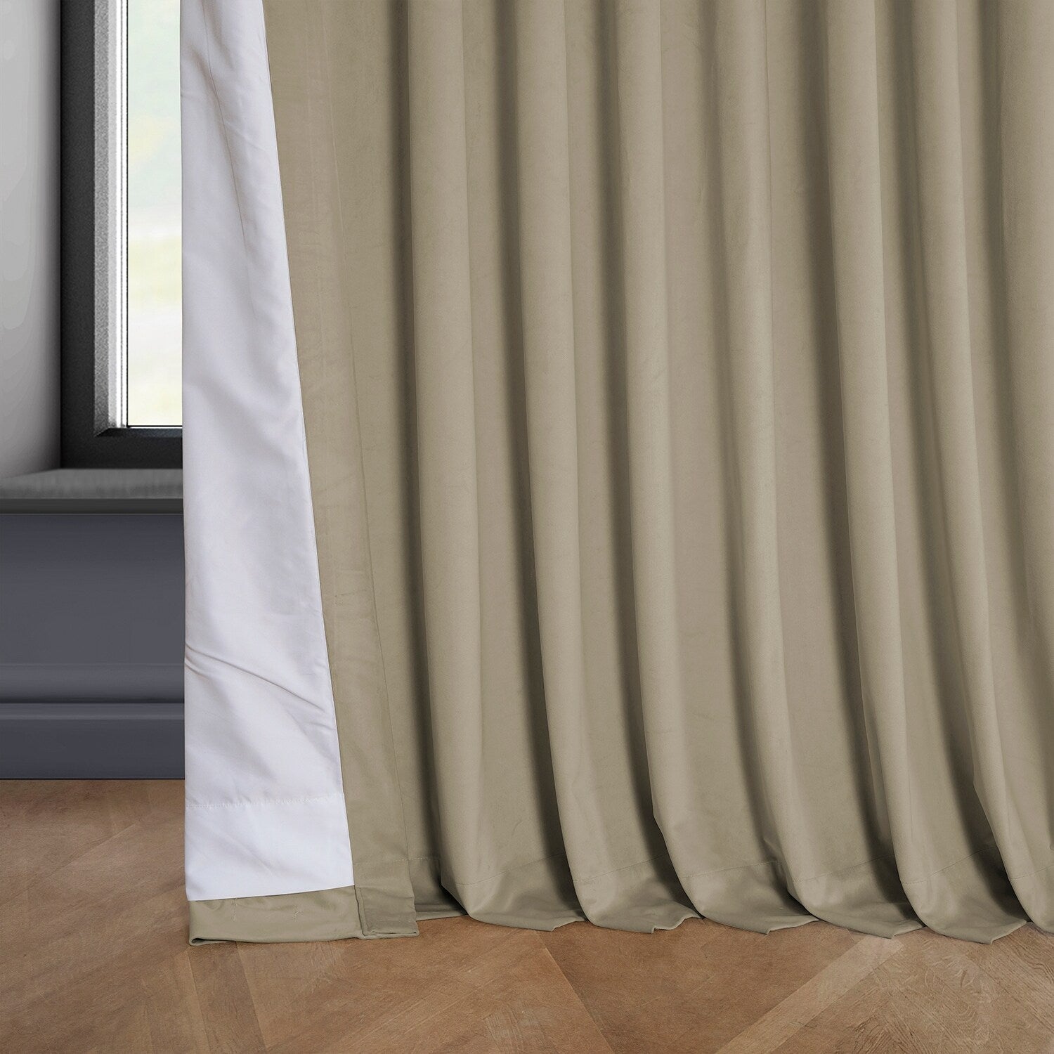 Exclusive Fabrics Extra Wide Heritage Plush Velvet Room Darkening Curtain (1 Panel)