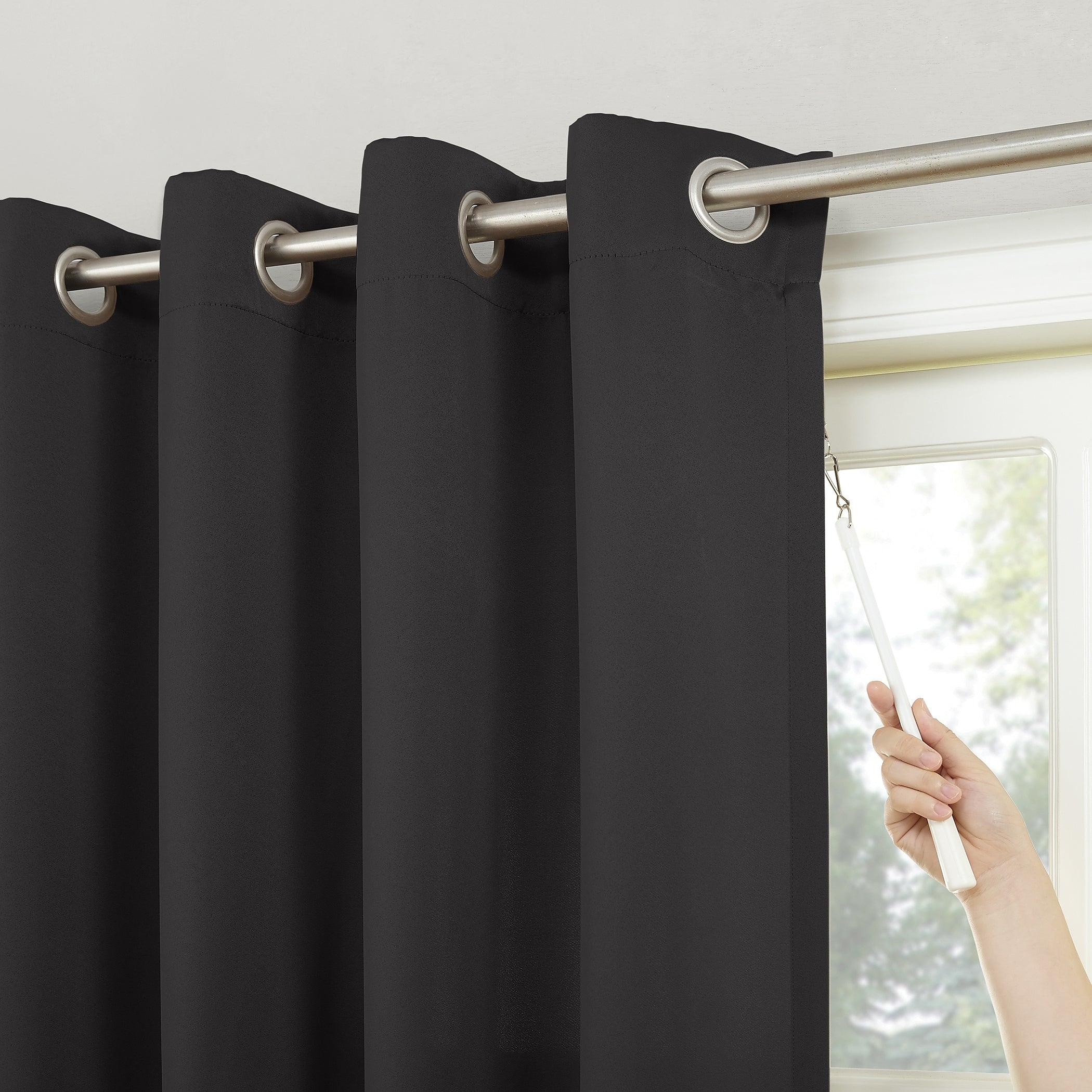 Sun Zero Hayden Patio Extra-Wide Blackout Grommet Sliding Patio Door Curtain Panel, Single Panel