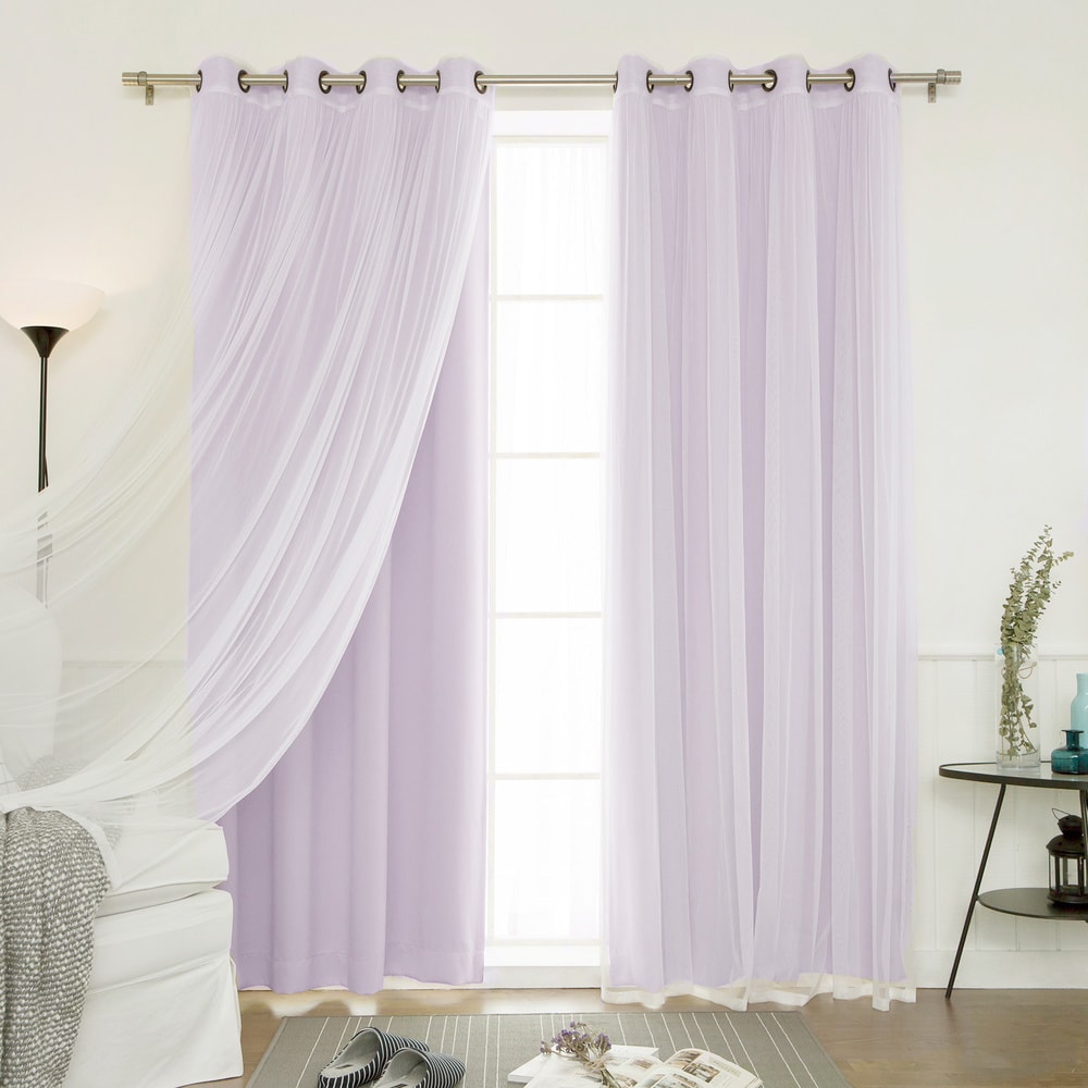 Aurora Home Mix-n-Match Blackout Tulle Lace 4-pc. Curtain Set