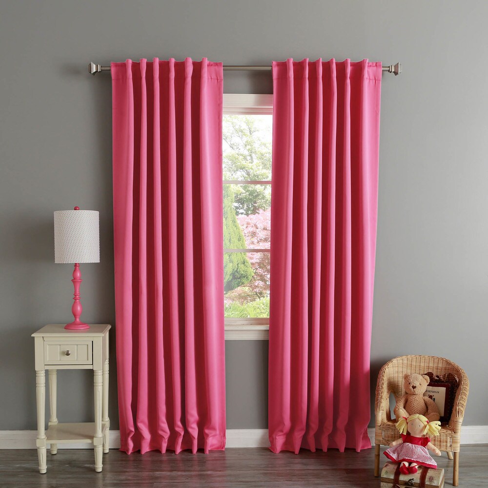 Aurora Home Solid Insulated Thermal Blackout Curtain Panel Pair - 52 x 120