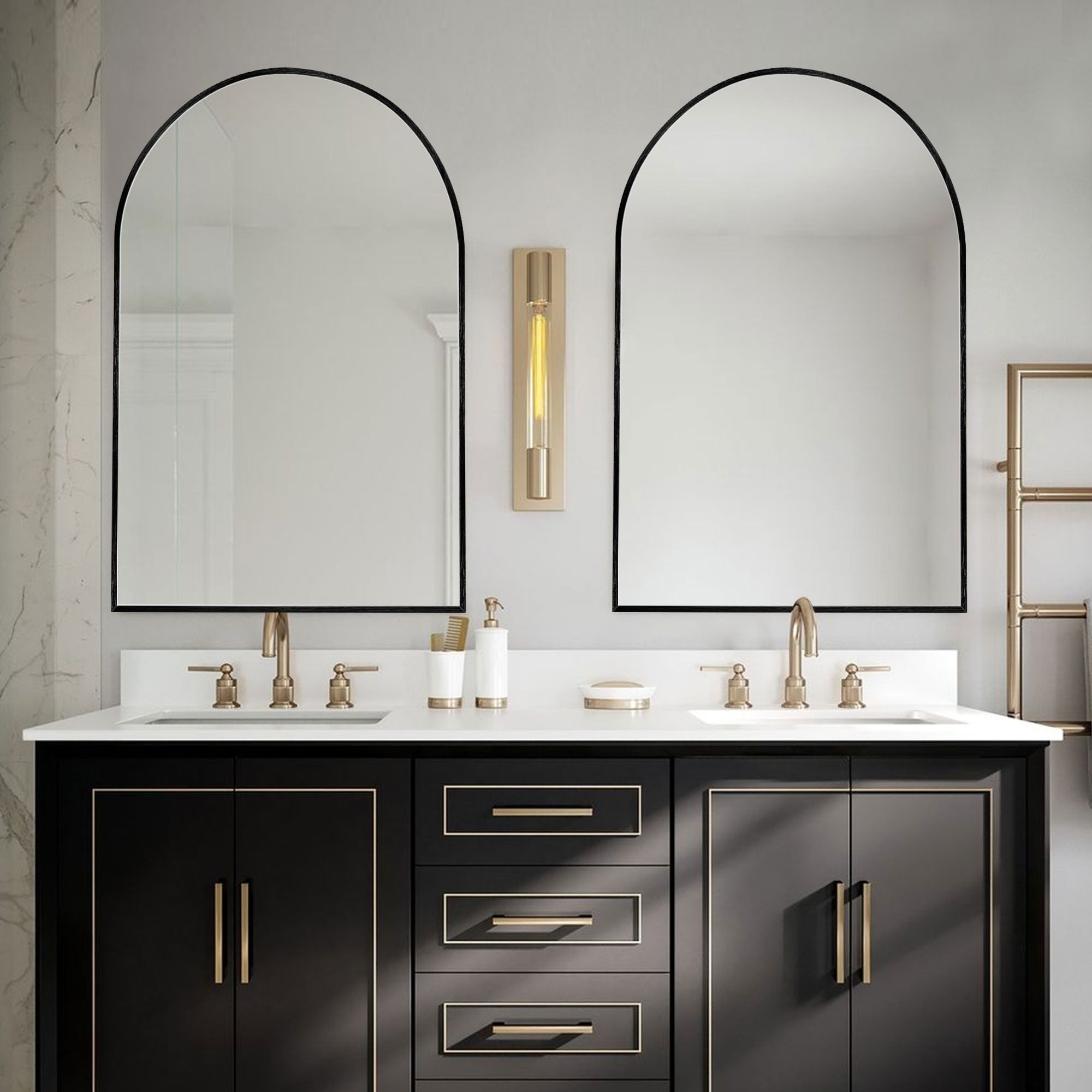 Modern Arch Bathroom Wall Mounted Vanity Mirror - 24x36