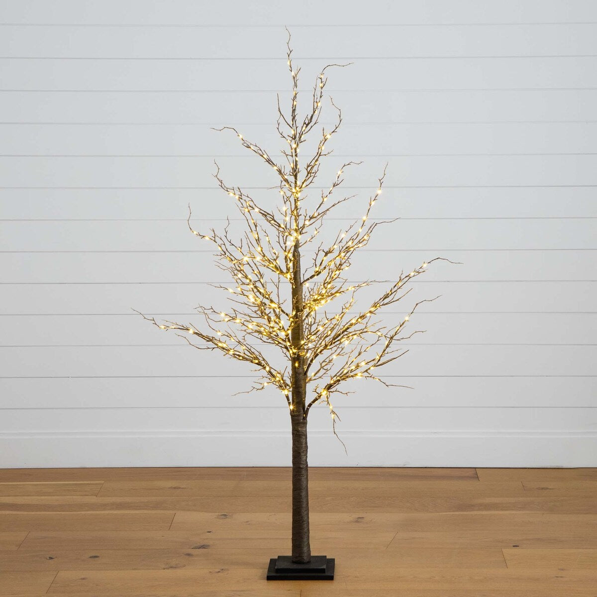 5' Pre-Lit Halloween Black Twig Tree with 85 Warm White LED Lights