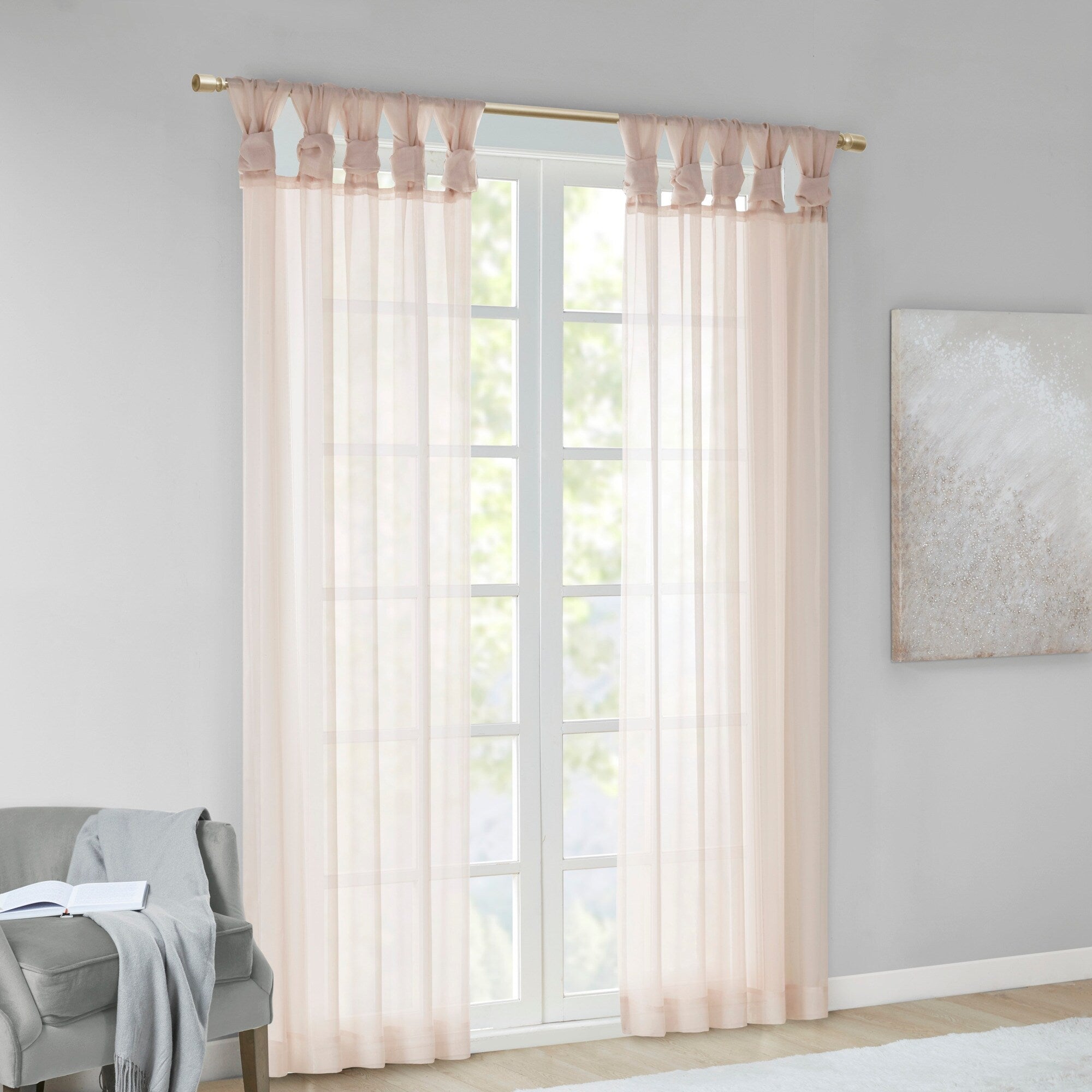 Madison Park Elowen Twisted Tab Voile Sheer Window Curtain Pair